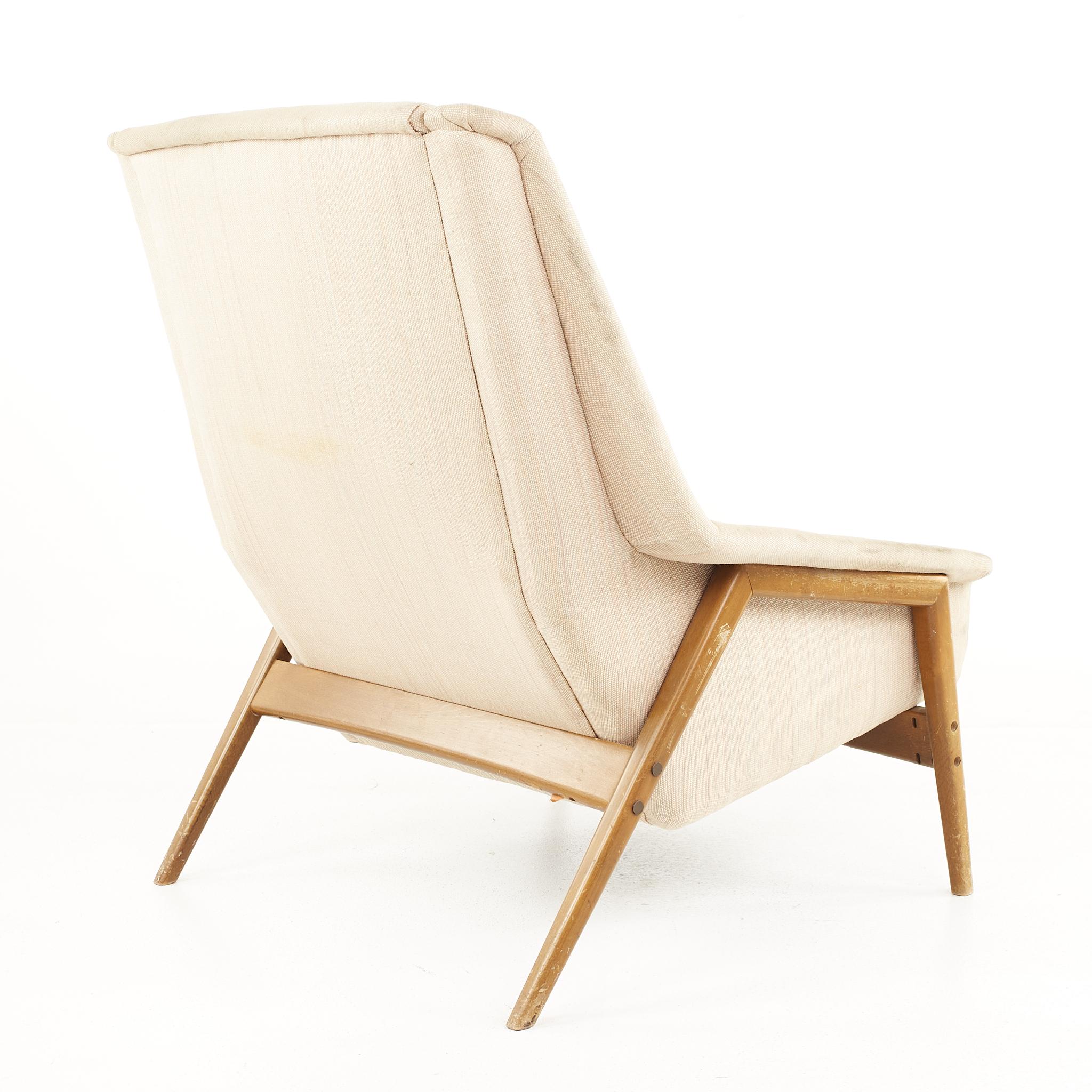 Swedish Folke Ohlsson for DUX Mid Century Walnut Lounge Chair