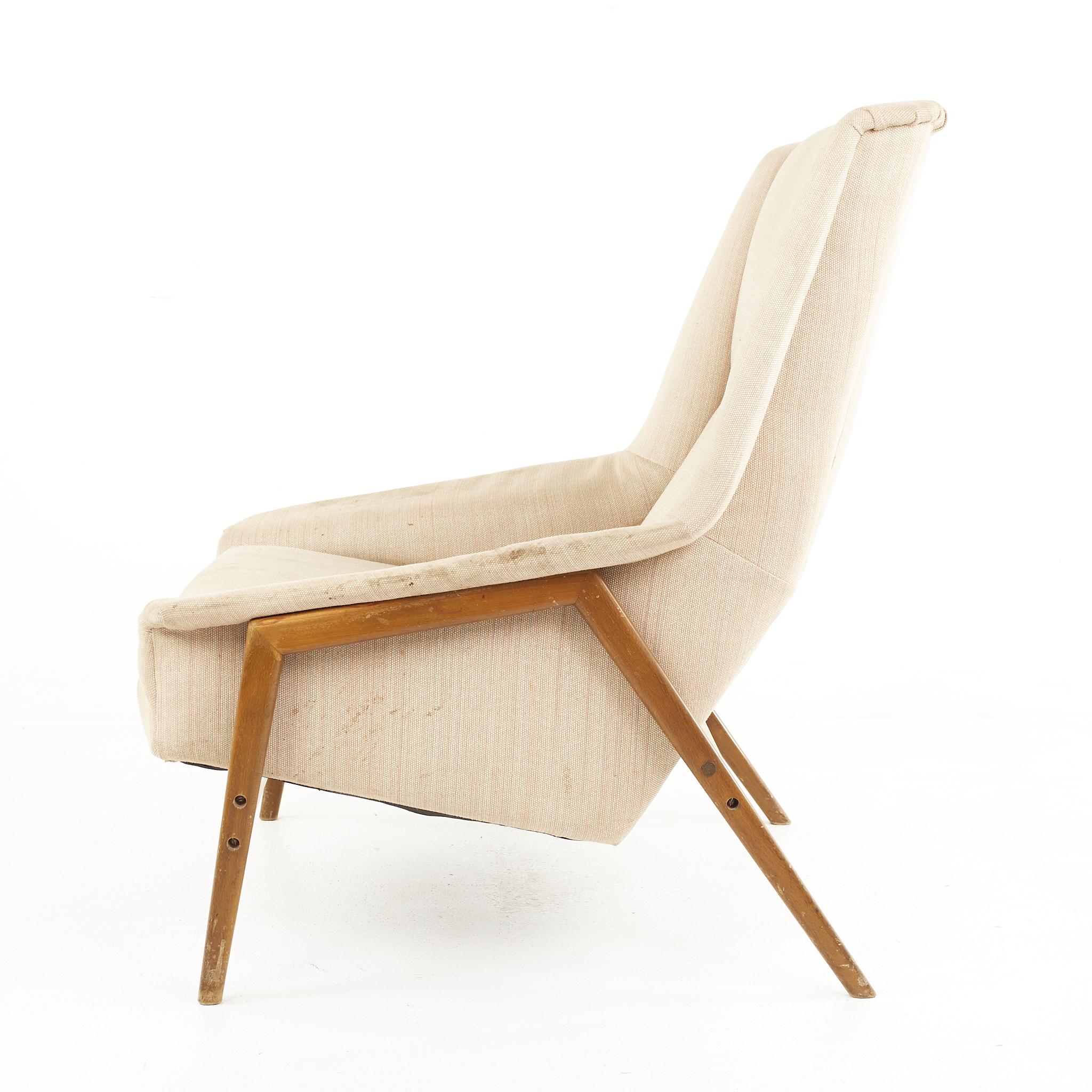 Folke Ohlsson for DUX Mid Century Walnut Lounge Chair 1