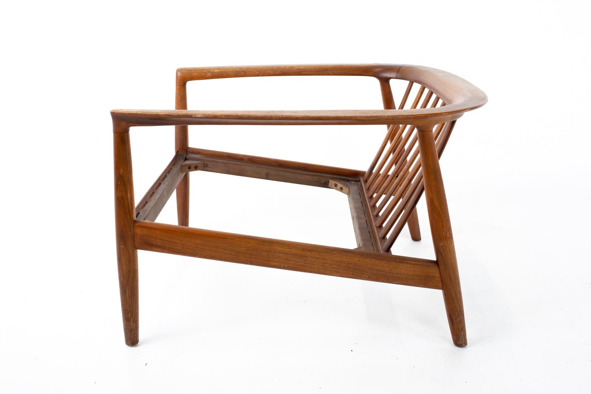 Mid-Century Modern Folke Ohlsson for DUX Mid Century Danish Teak Barrel Lounge Chair