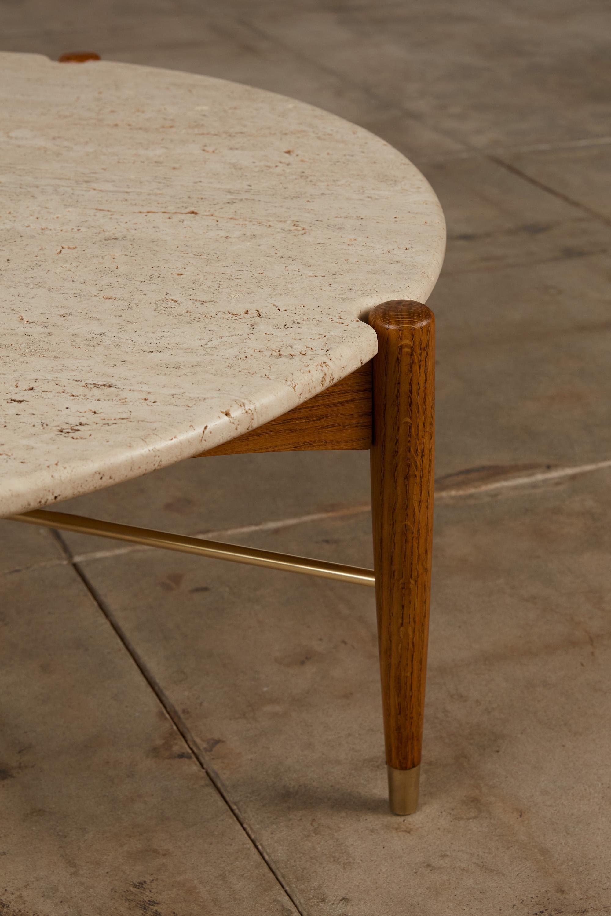 Folke Ohlsson for DUX of Sweden Travertine Coffee Table In Excellent Condition In Los Angeles, CA