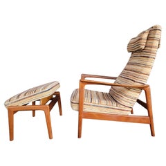 Folke Ohlsson for DUX Reclining Lounge Chair & Ottoman