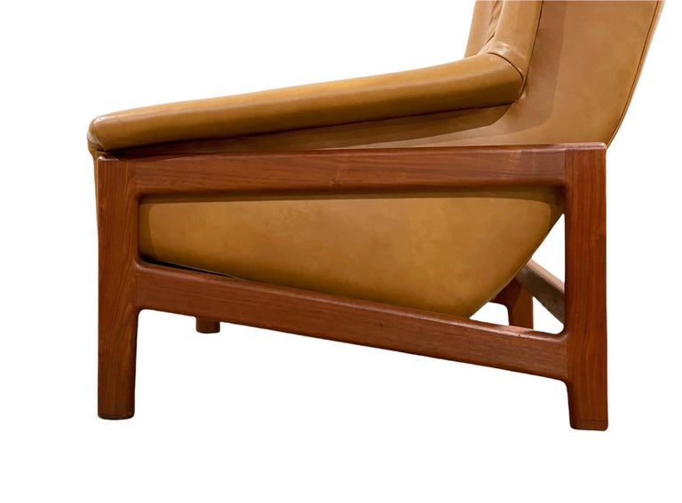 Folke Ohlsson for DUX Reclining Lounge Chair + Ottoman in Leather + Walnut  6
