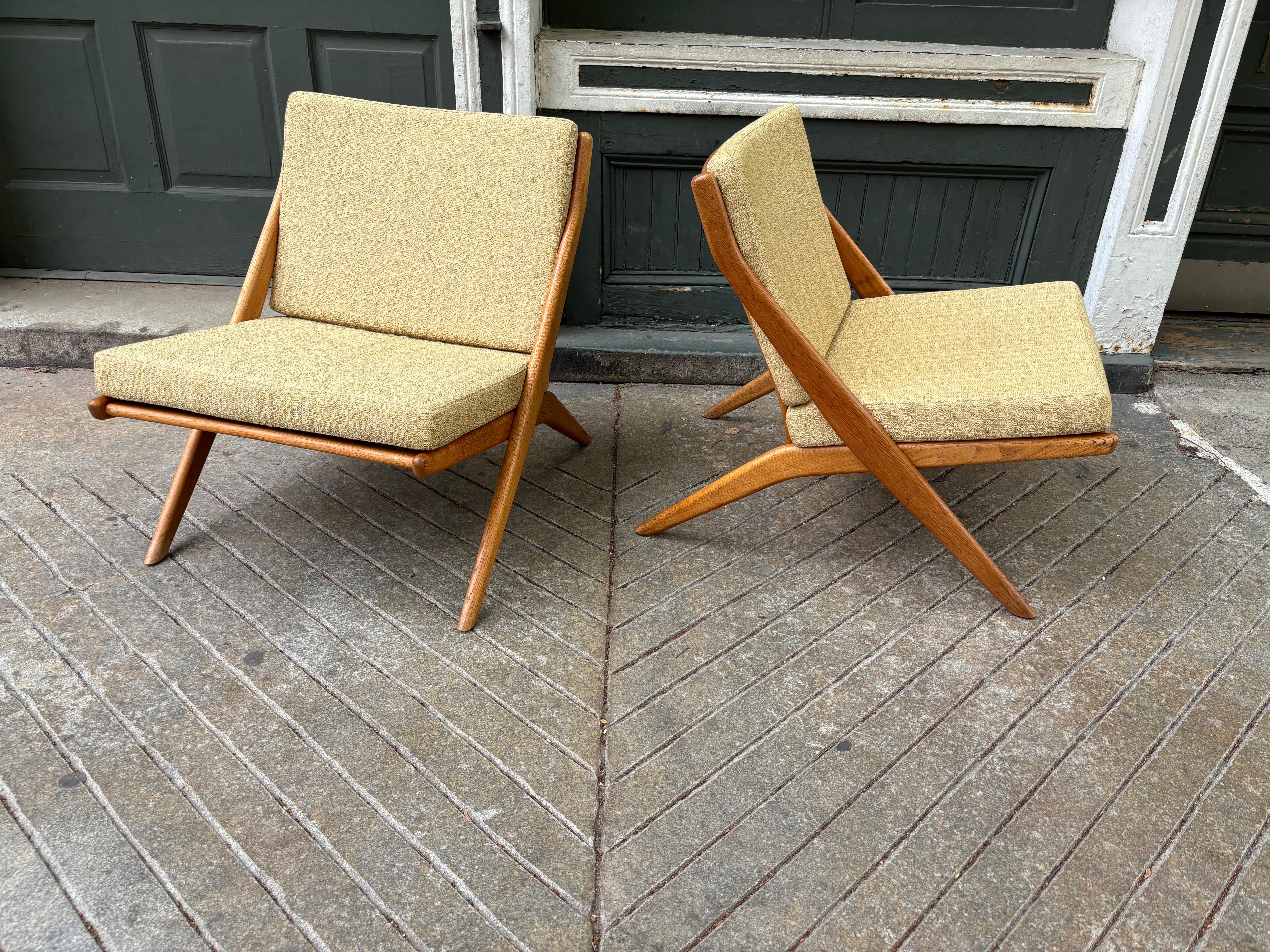 Scandinavian Modern Folke Ohlsson for Dux Scissor Chairs For Sale