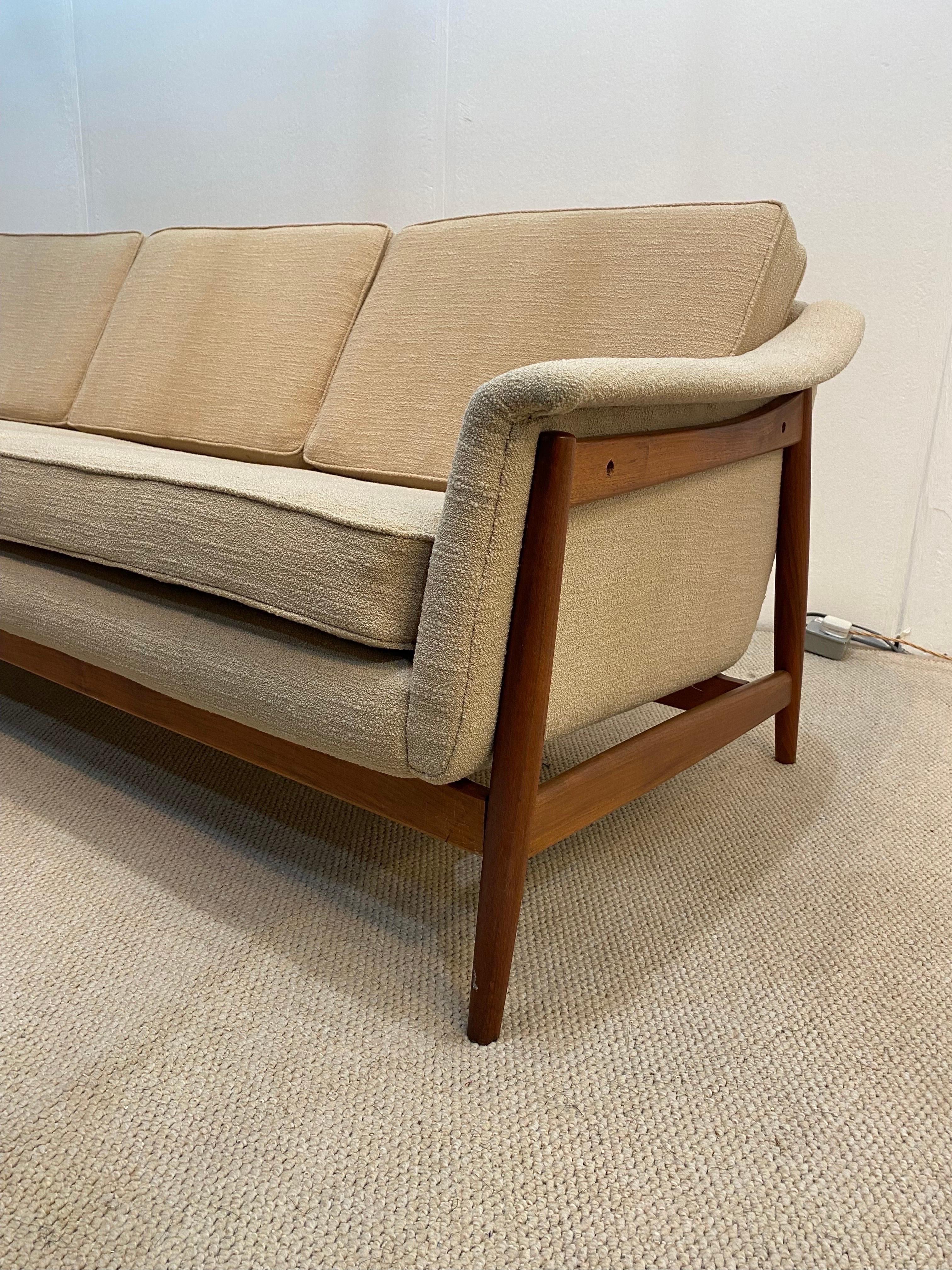 Swedish Folke Ohlsson for Dux Sweden Mid Century Modern Sofa 1960s Boucle 