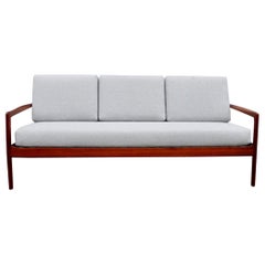 Folke Ohlsson for DUX Teak 3-Seat Sofa with New Upholstery