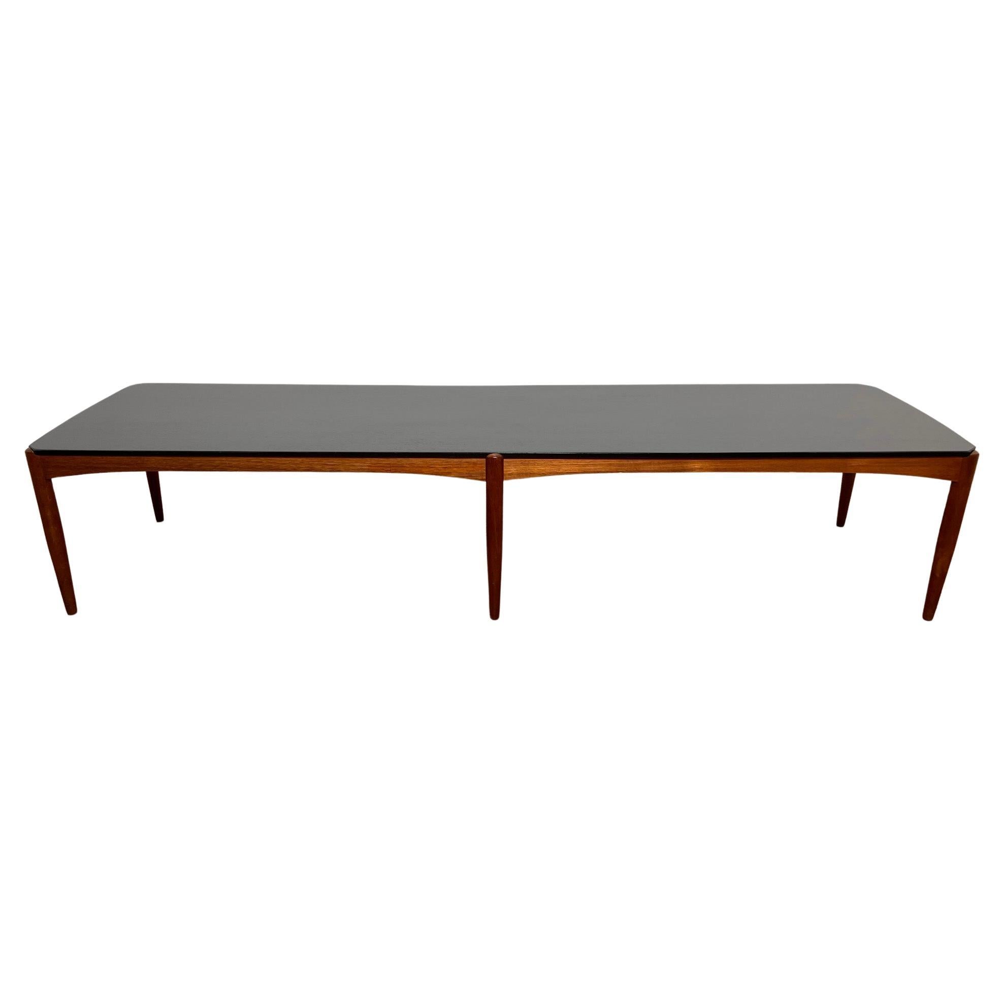 Folke Ohlsson for Dux Teak and Ebonized Bench Form Coffee Table, Sweden For Sale