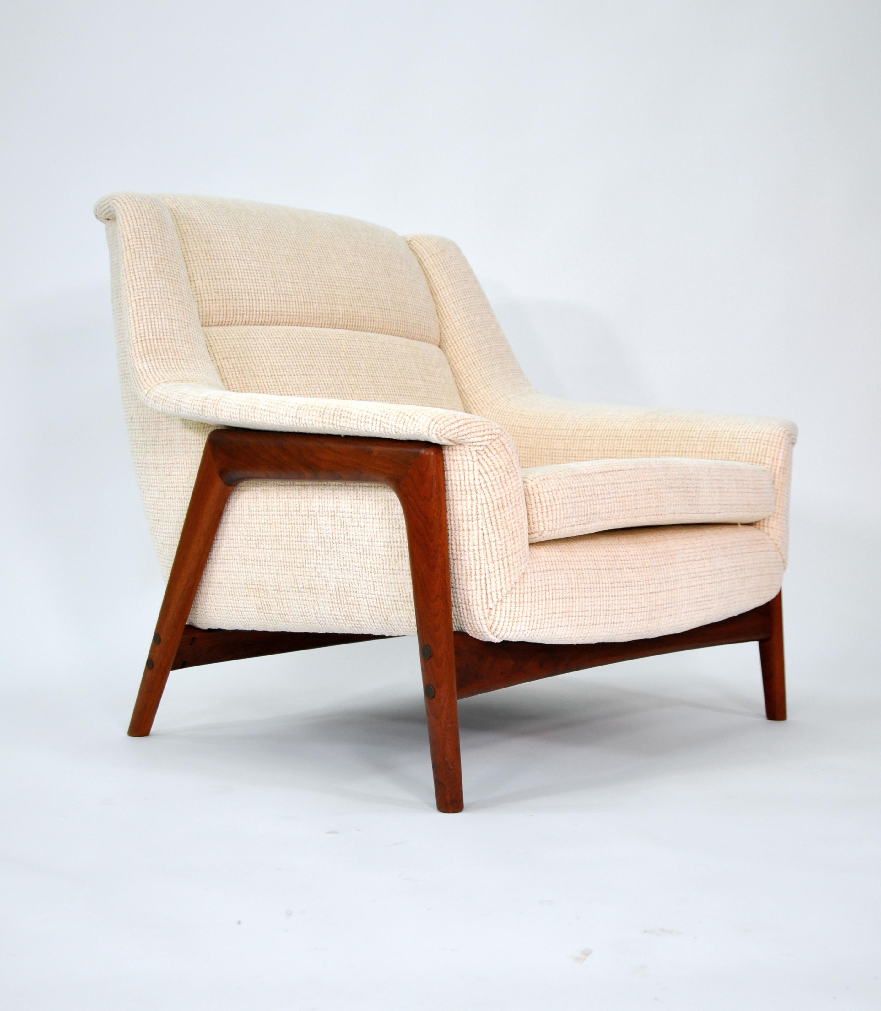 Folke Ohlsson for Dux Teak Off-White Profil Lounge Chair 1