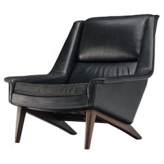 Folke Ohlsson for Fritz Hansen Lounge Chair in Black Leather