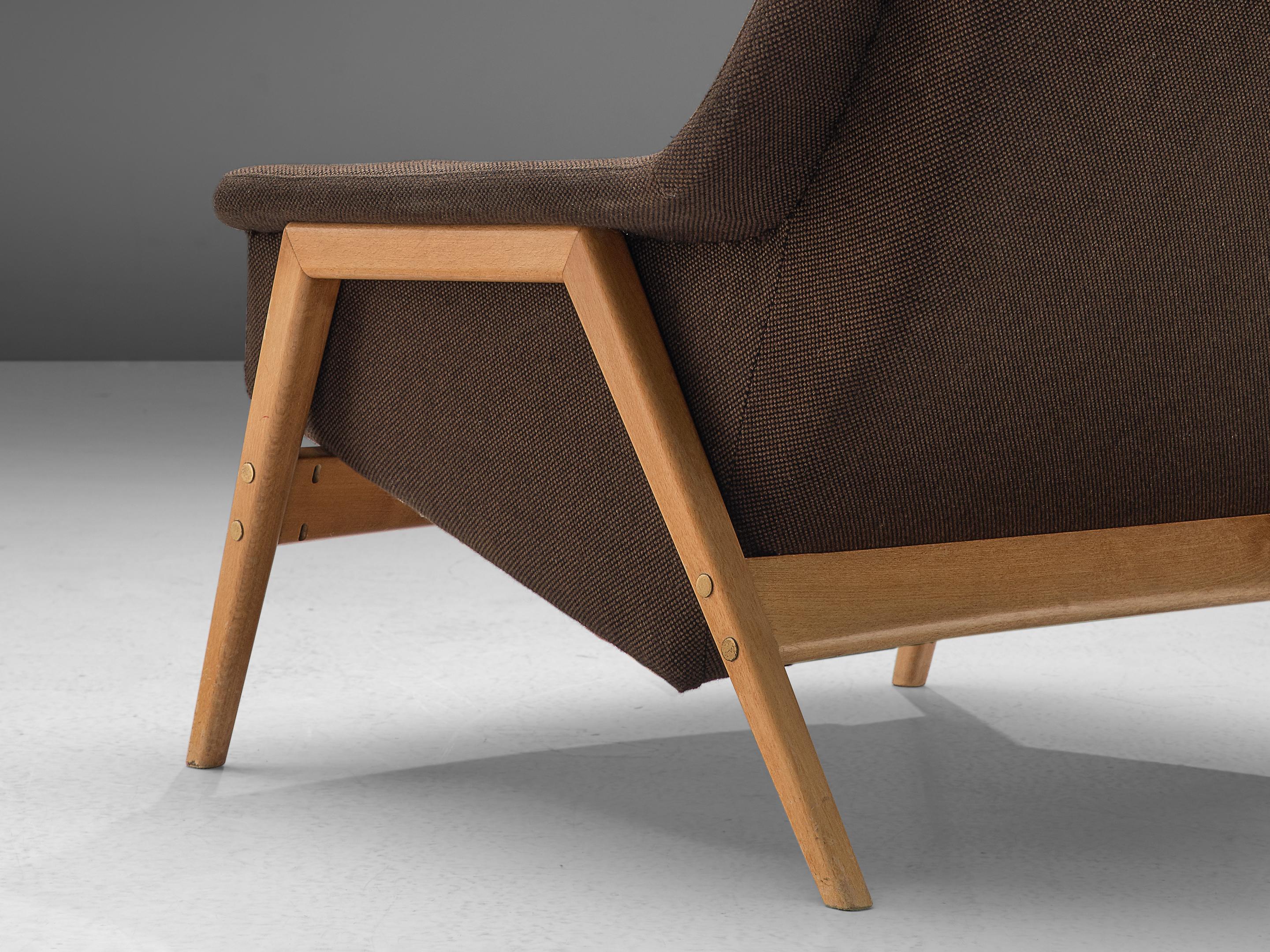 Mid-20th Century Folke Ohlsson for Fritz Hansen Lounge Chair in Bicolored Fabric For Sale