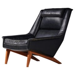 Folke Ohlsson for Fritz Hansen Lounge Chair in Black Leather