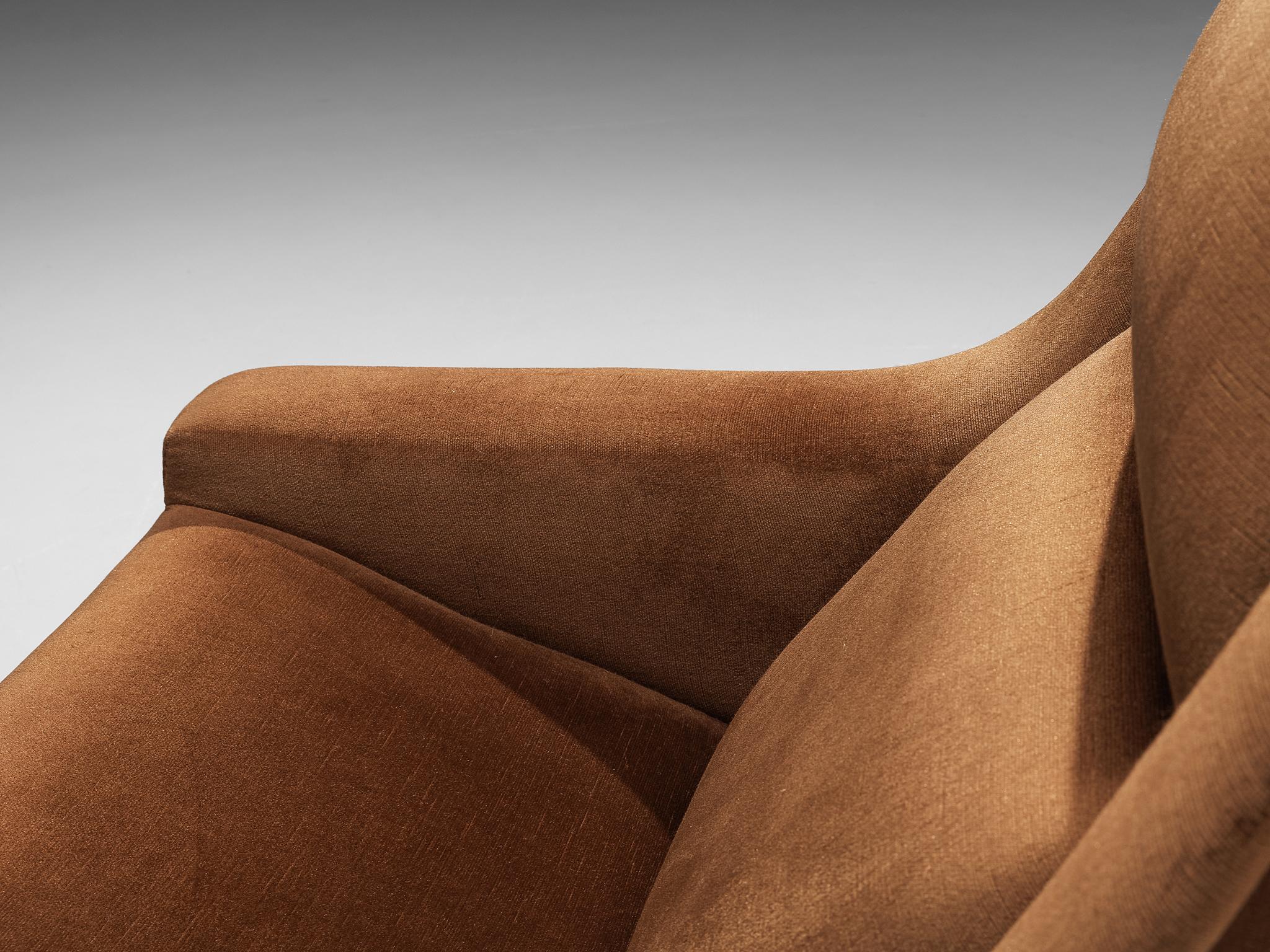 Fabric Folke Ohlsson for Fritz Hansen Lounge Chair in Brown Upholstery 