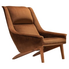 Folke Ohlsson for Fritz Hansen Lounge Chair in Brown Upholstery 