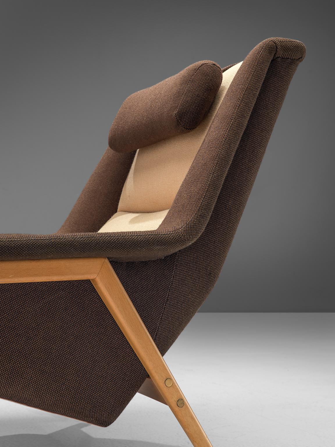 Folke Ohlsson for Fritz Hansen Lounge Chair in Fabric In Good Condition In Waalwijk, NL