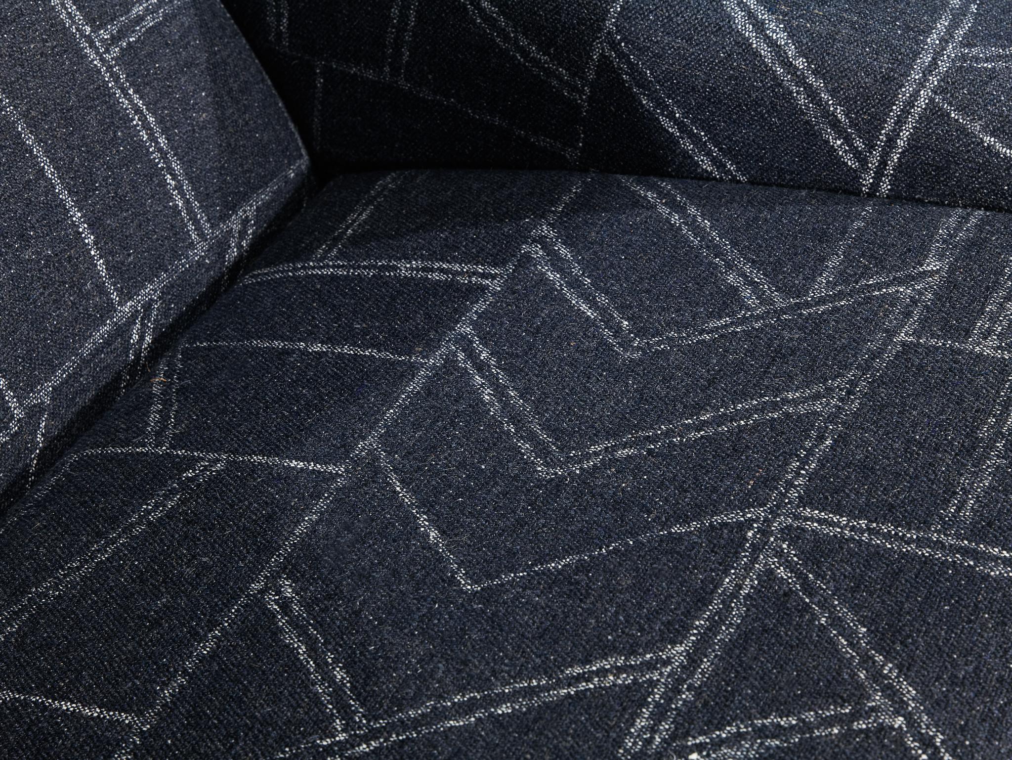 Folke Ohlsson for Fritz Hansen Lounge Chair in Geometric Blue Upholstery For Sale 2