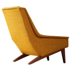 Folke Ohlsson for Fritz Hansen Lounge Chair in Ocher Yellow Bouclé