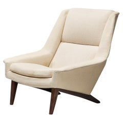 Folke Ohlsson for Fritz Hansen Lounge Chair in White Upholstery 