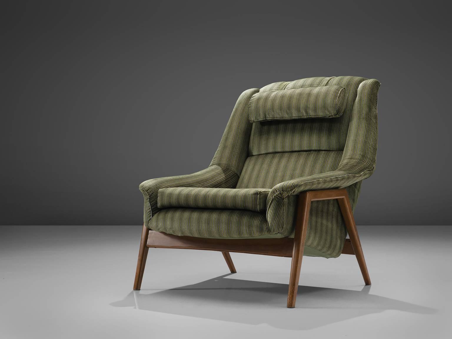 Scandinavian Modern Folke Ohlsson for Fritz Hansen Lounge Chair with Ottoman