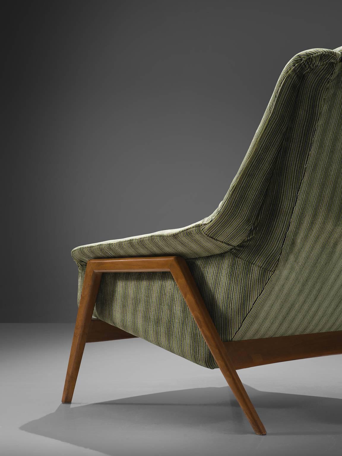 Danish Folke Ohlsson for Fritz Hansen Lounge Chair with Ottoman