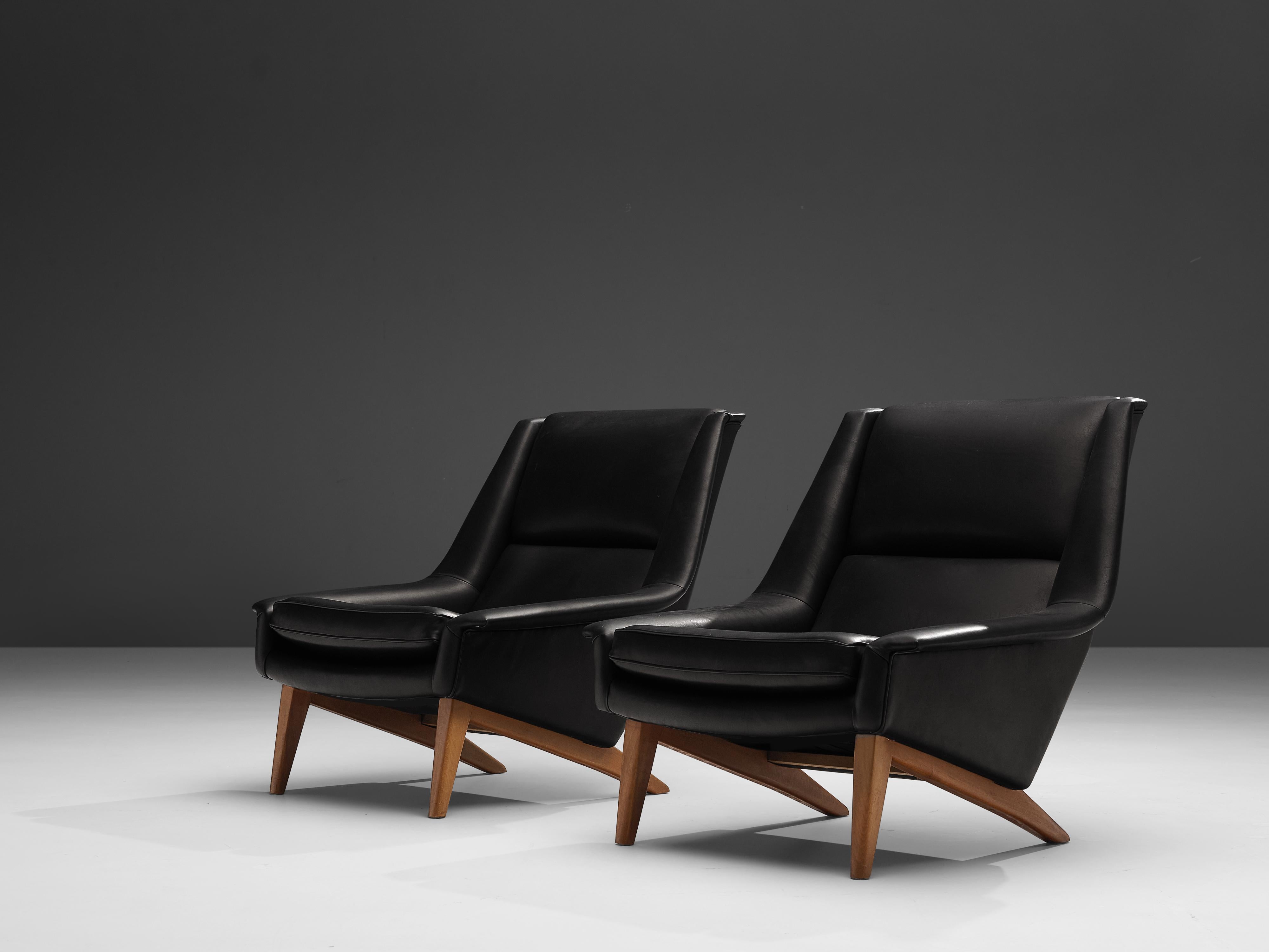 Mid-20th Century Folke Ohlsson for Fritz Hansen Reupholstered Lounge Chairs Model ‘4410’