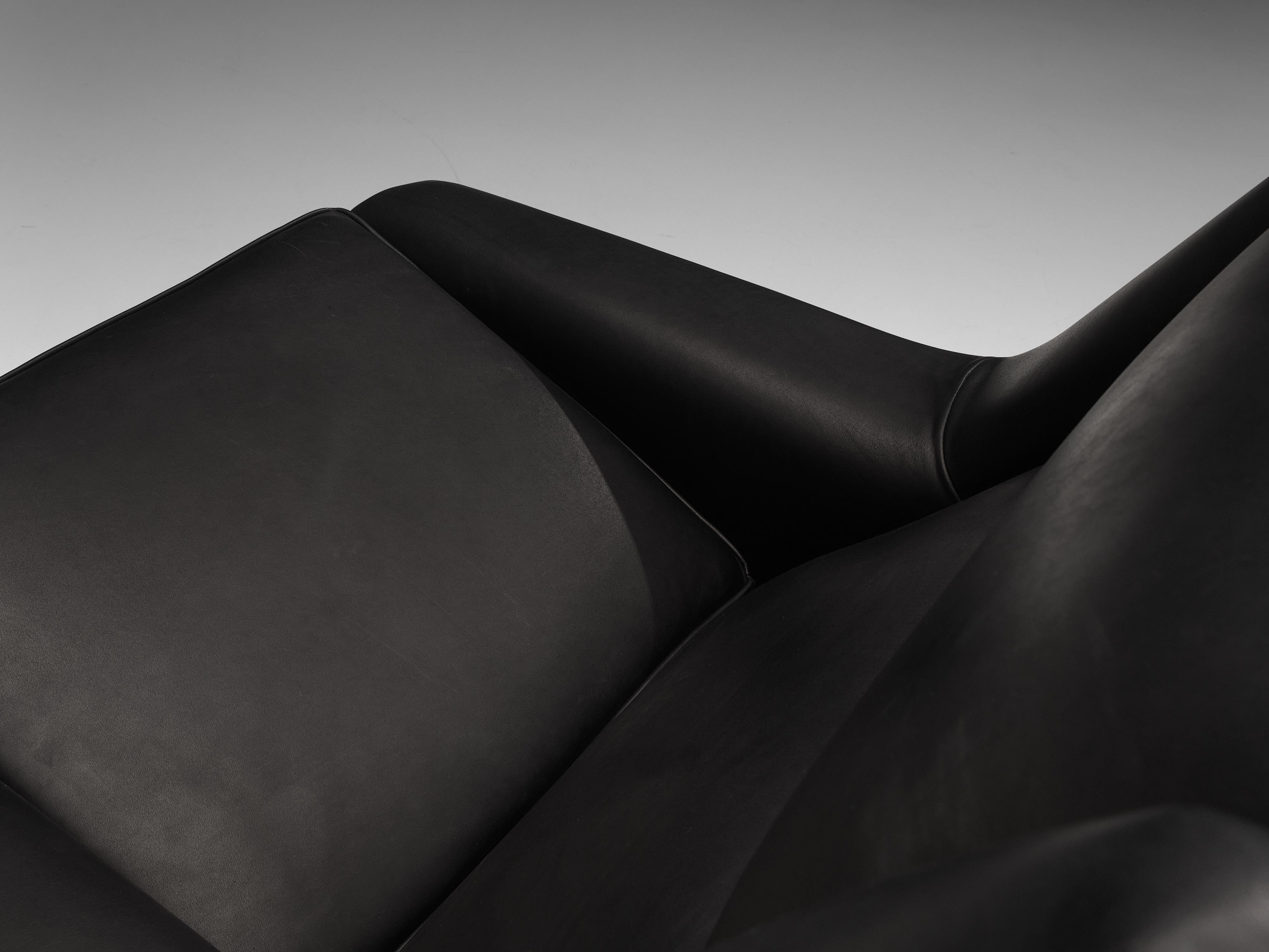 Leather Folke Ohlsson for Fritz Hansen Reupholstered Lounge Chairs Model ‘4410’