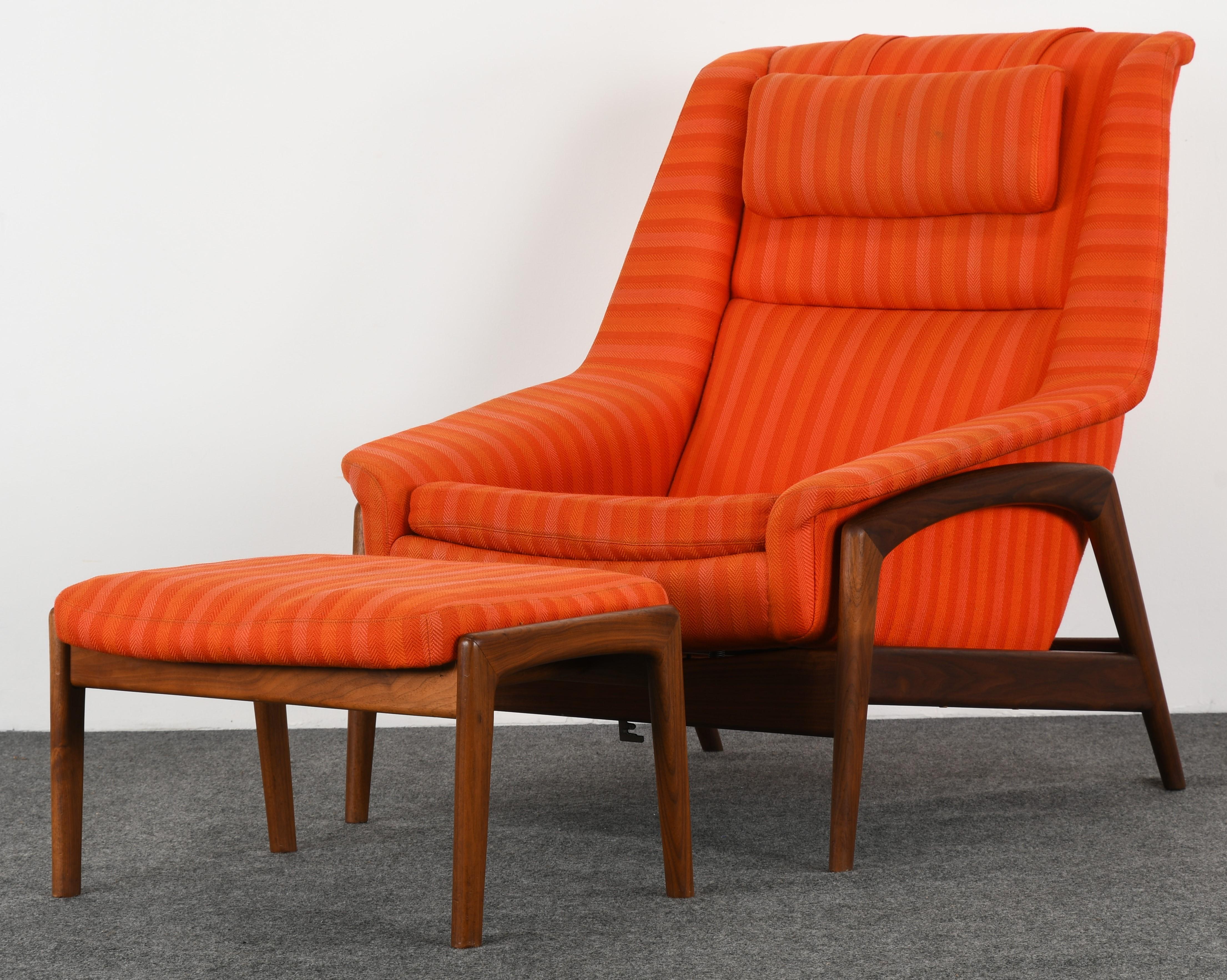 Folke Ohlsson Lounge Chair and Ottoman, 1960s 4