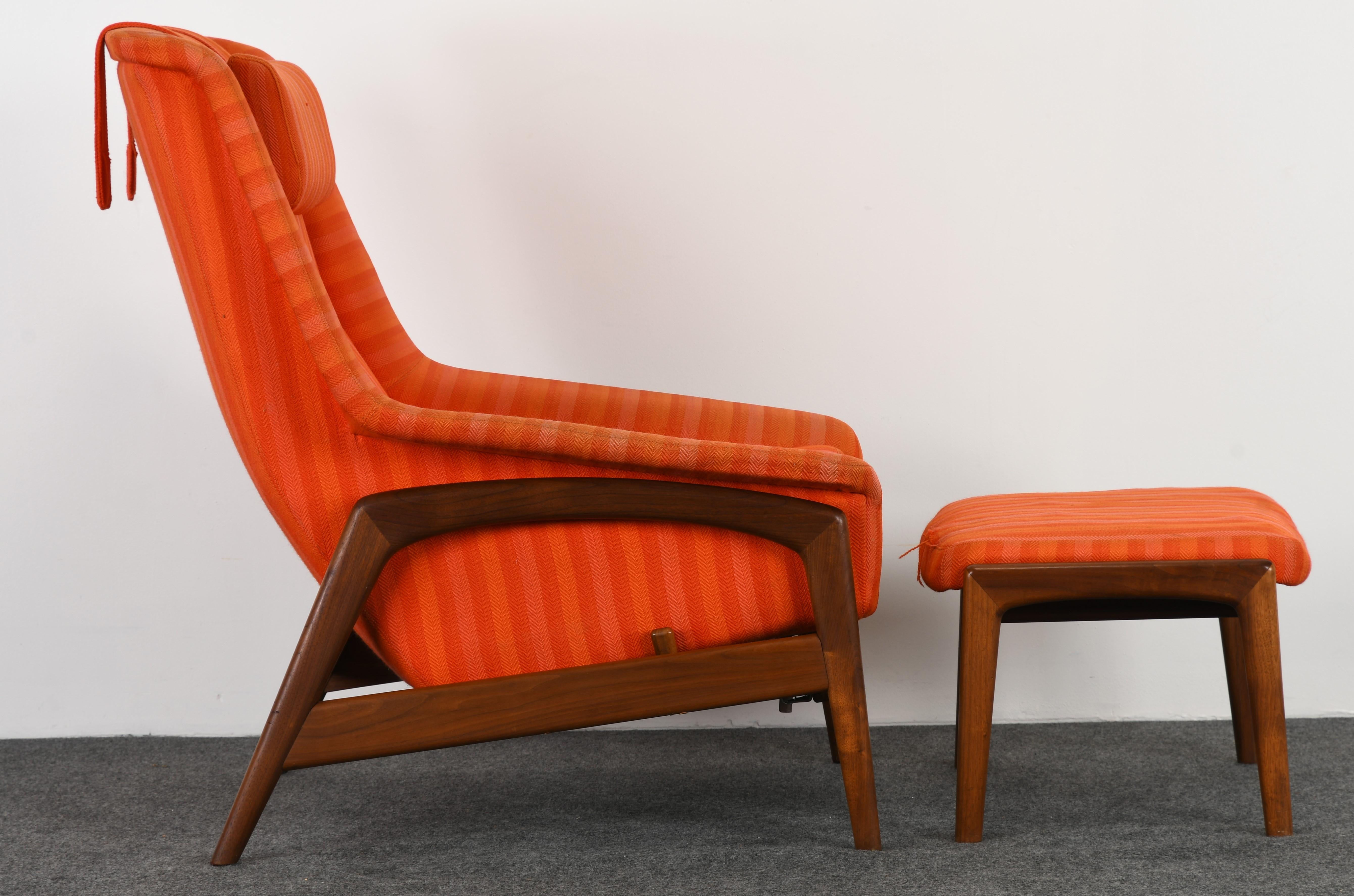 Folke Ohlsson Lounge Chair and Ottoman, 1960s In Good Condition In Hamburg, PA