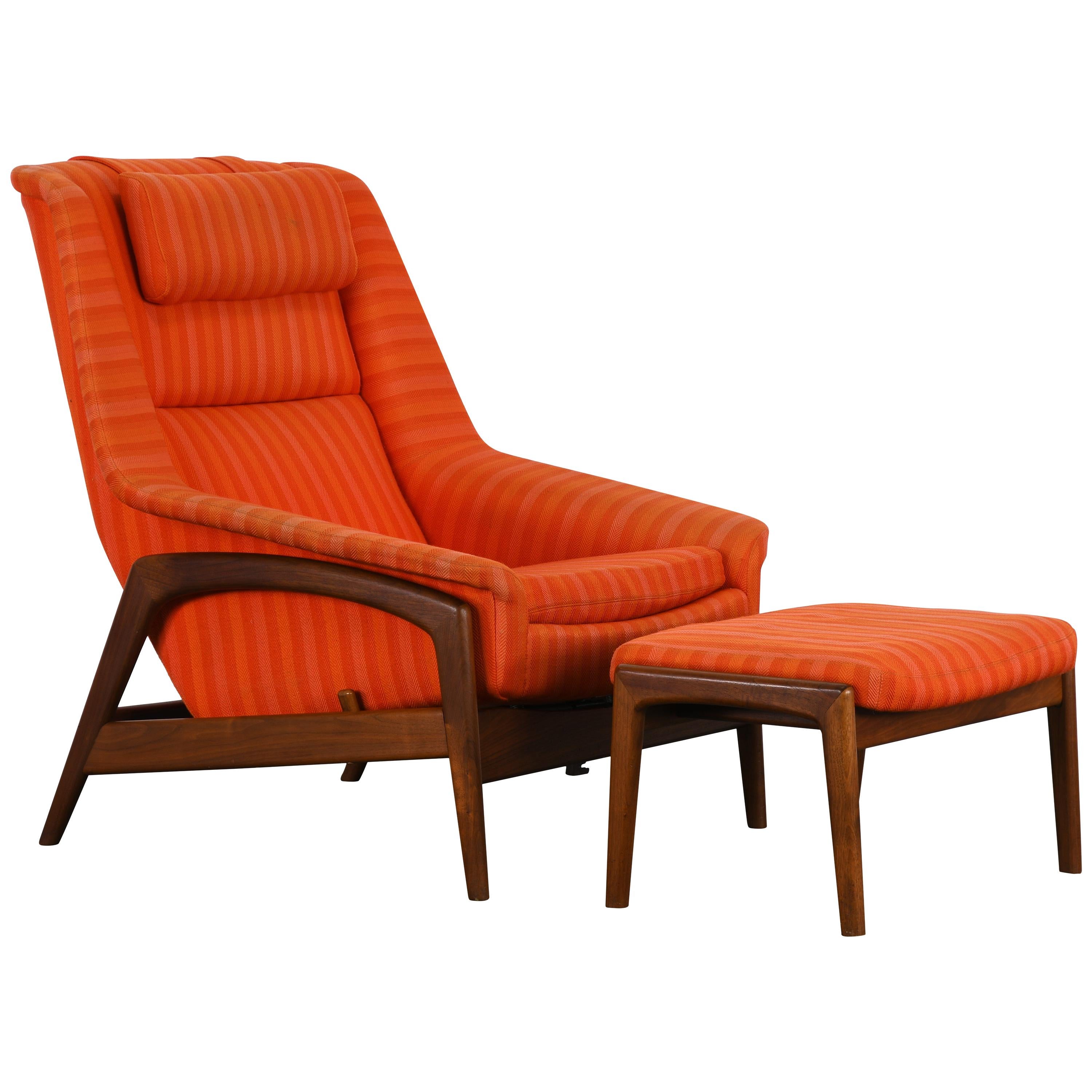 Folke Ohlsson Lounge Chair and Ottoman, 1960s