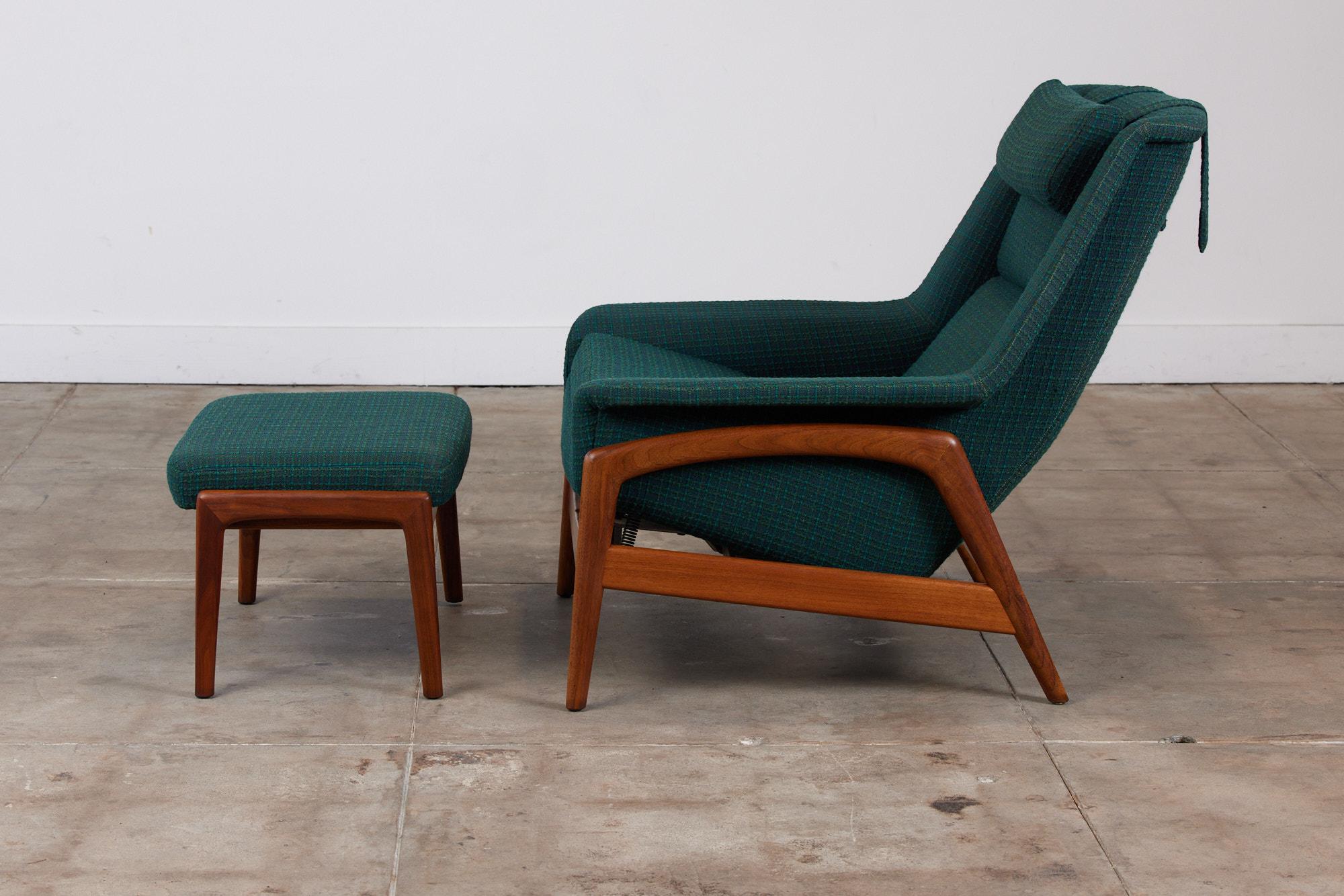 Swedish Folke Ohlsson Lounge Chair and Ottoman for DUX