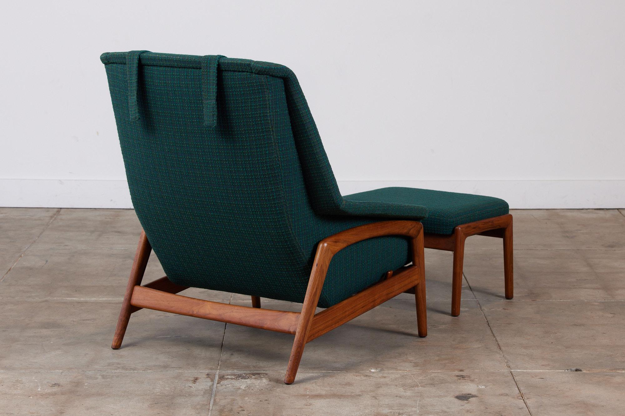 Mid-20th Century Folke Ohlsson Lounge Chair and Ottoman for DUX