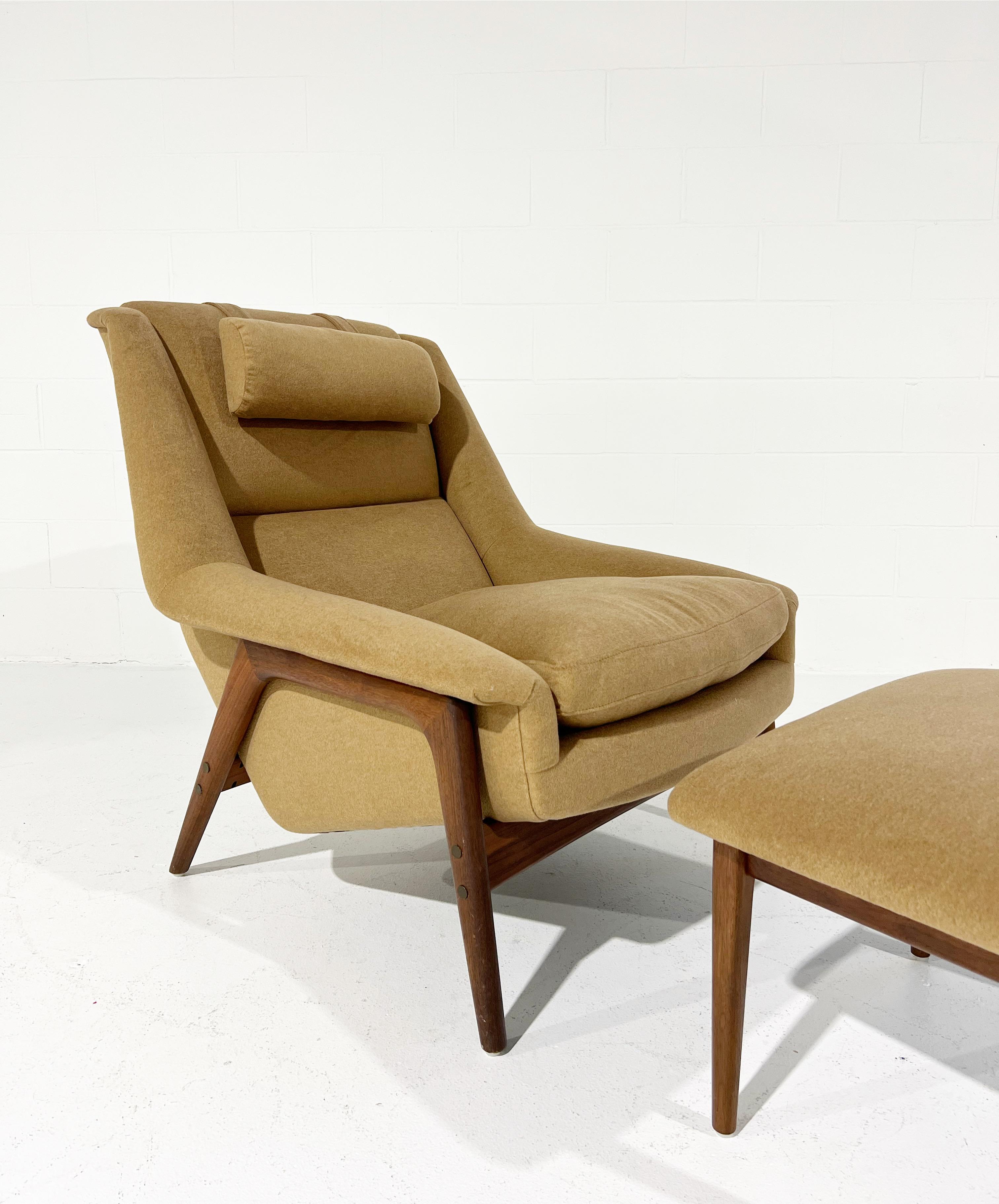 Folke Ohlsson Lounge Chair and Ottoman in Loro Piana Cashmere 1