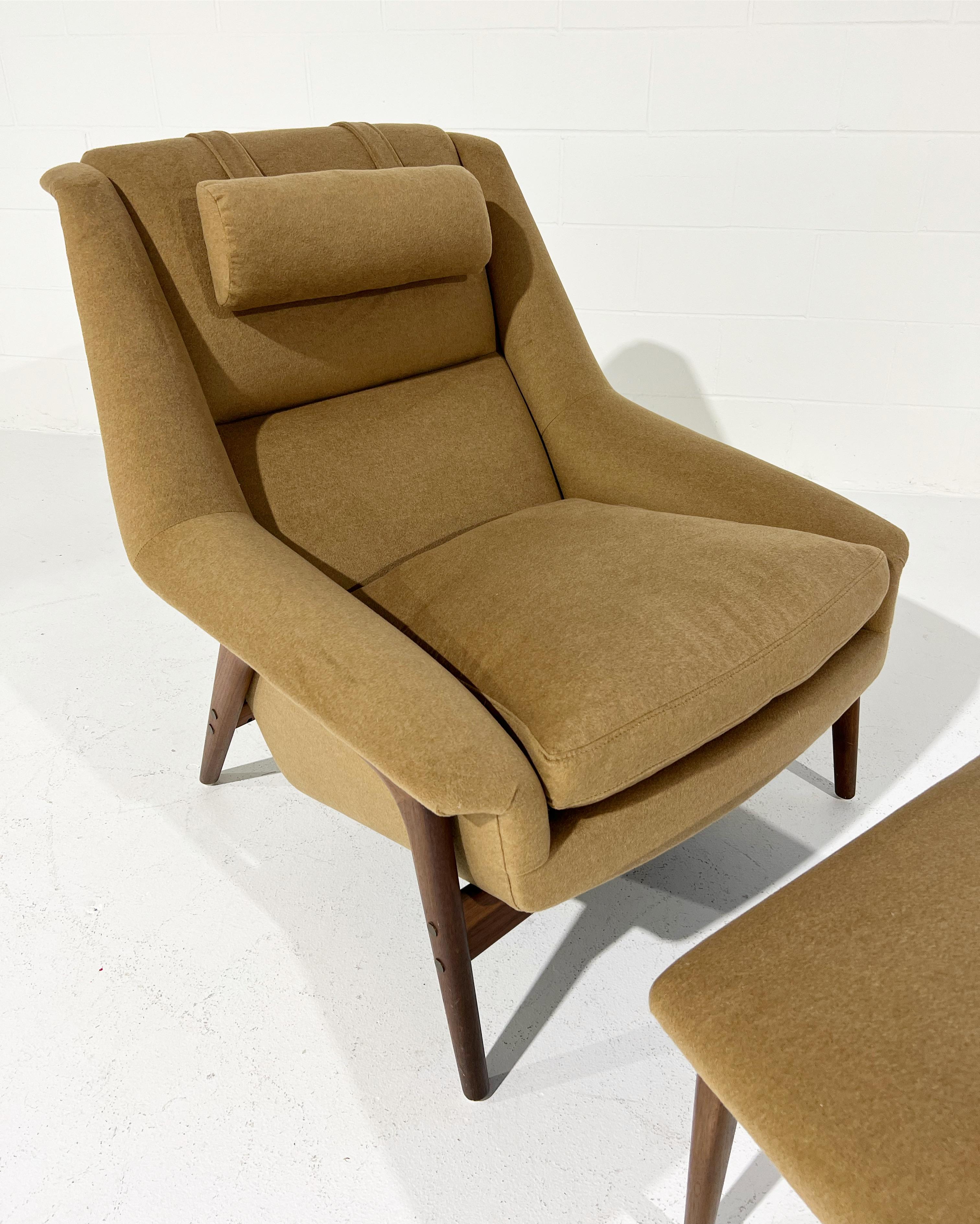 Folke Ohlsson Lounge Chair and Ottoman in Loro Piana Cashmere 2