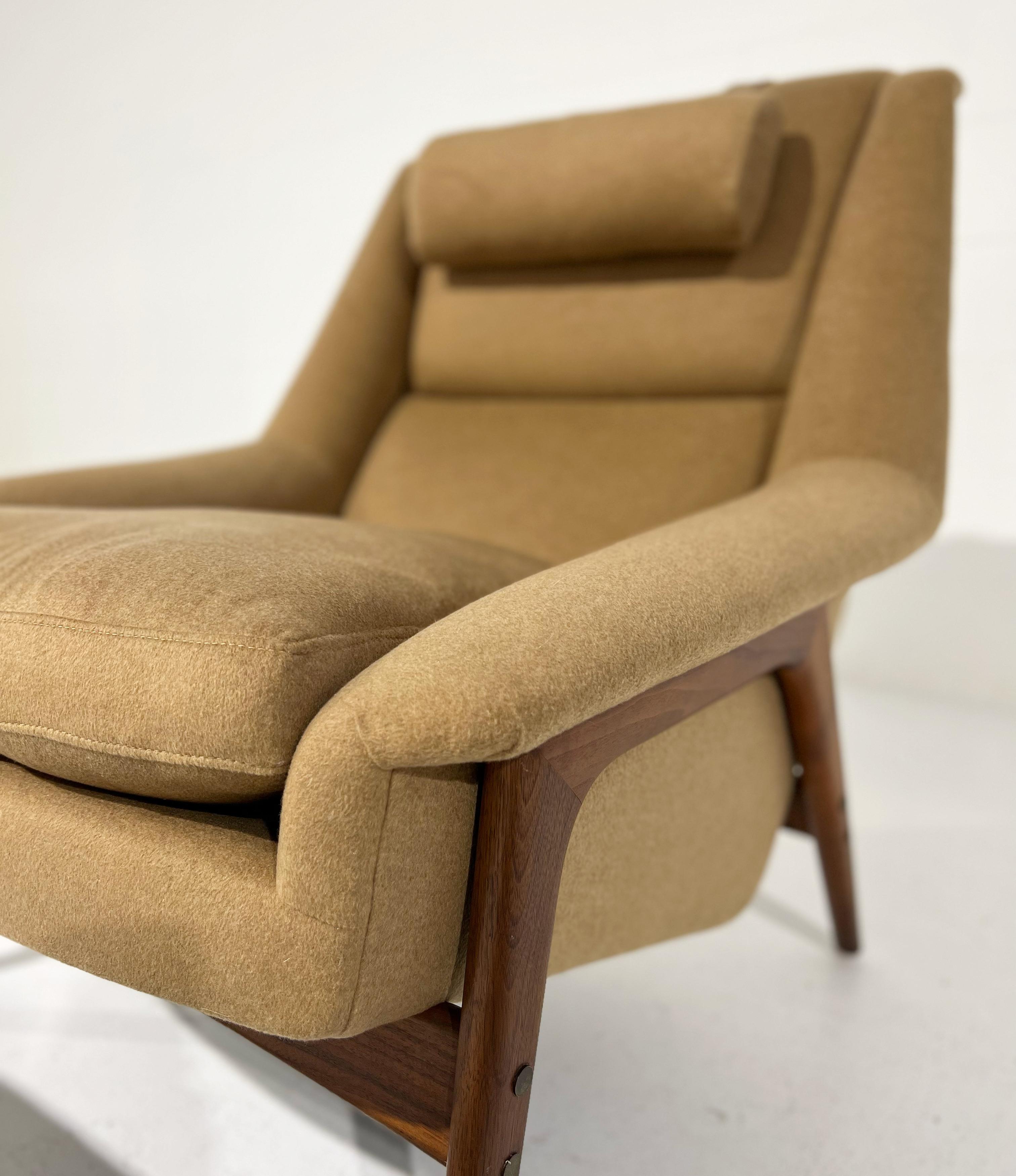 Folke Ohlsson Lounge Chair and Ottoman in Loro Piana Cashmere 3