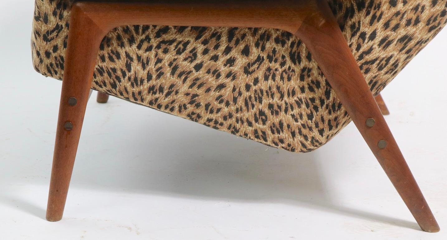 Upholstery Folke Ohlsson Lounge Chair by DUX of Sweden in Cheetah Print Fabric For Sale