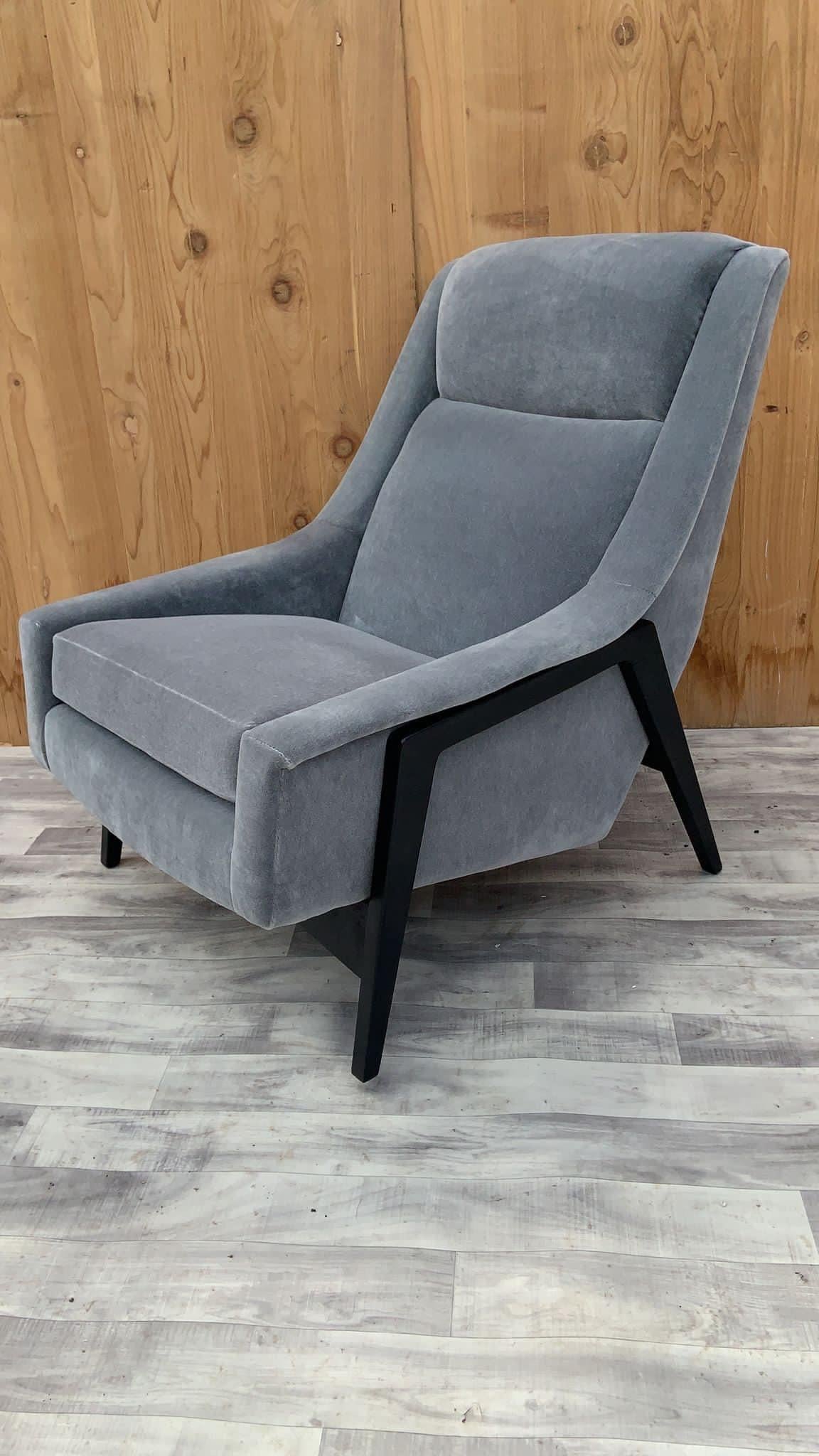 Folke Ohlsson Lounge Chair by DUX of Sweden Newly Upholstered in Italian Mohair For Sale 3
