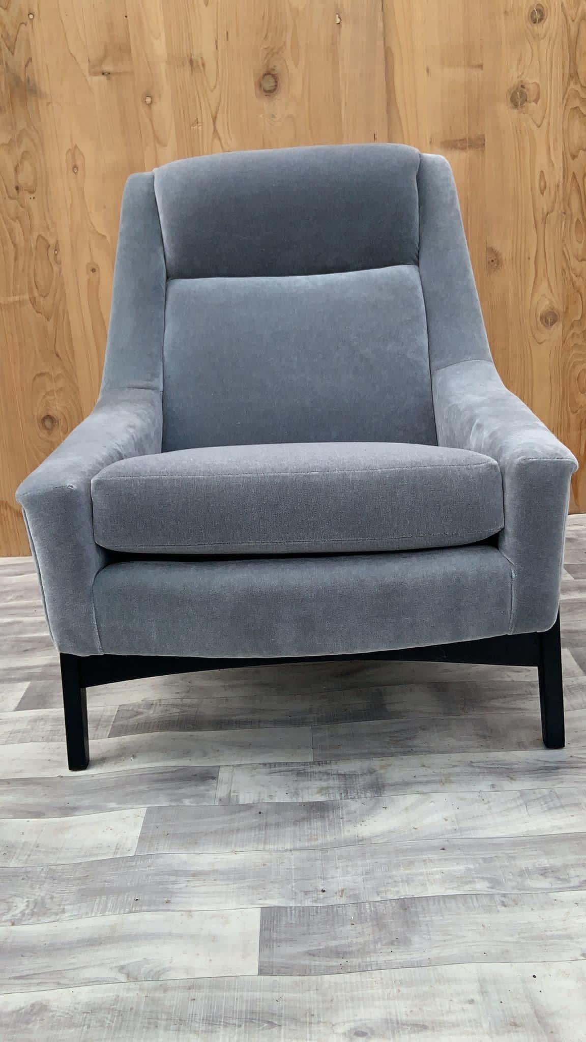 Folke Ohlsson Lounge Chair by DUX of Sweden Newly Upholstered in Italian Mohair In Good Condition For Sale In Chicago, IL