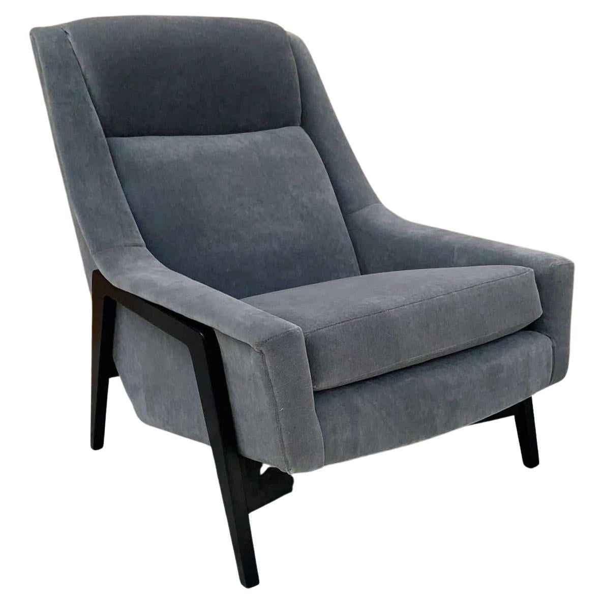 Folke Ohlsson Lounge Chair by DUX of Sweden Newly Upholstered in Italian Mohair For Sale