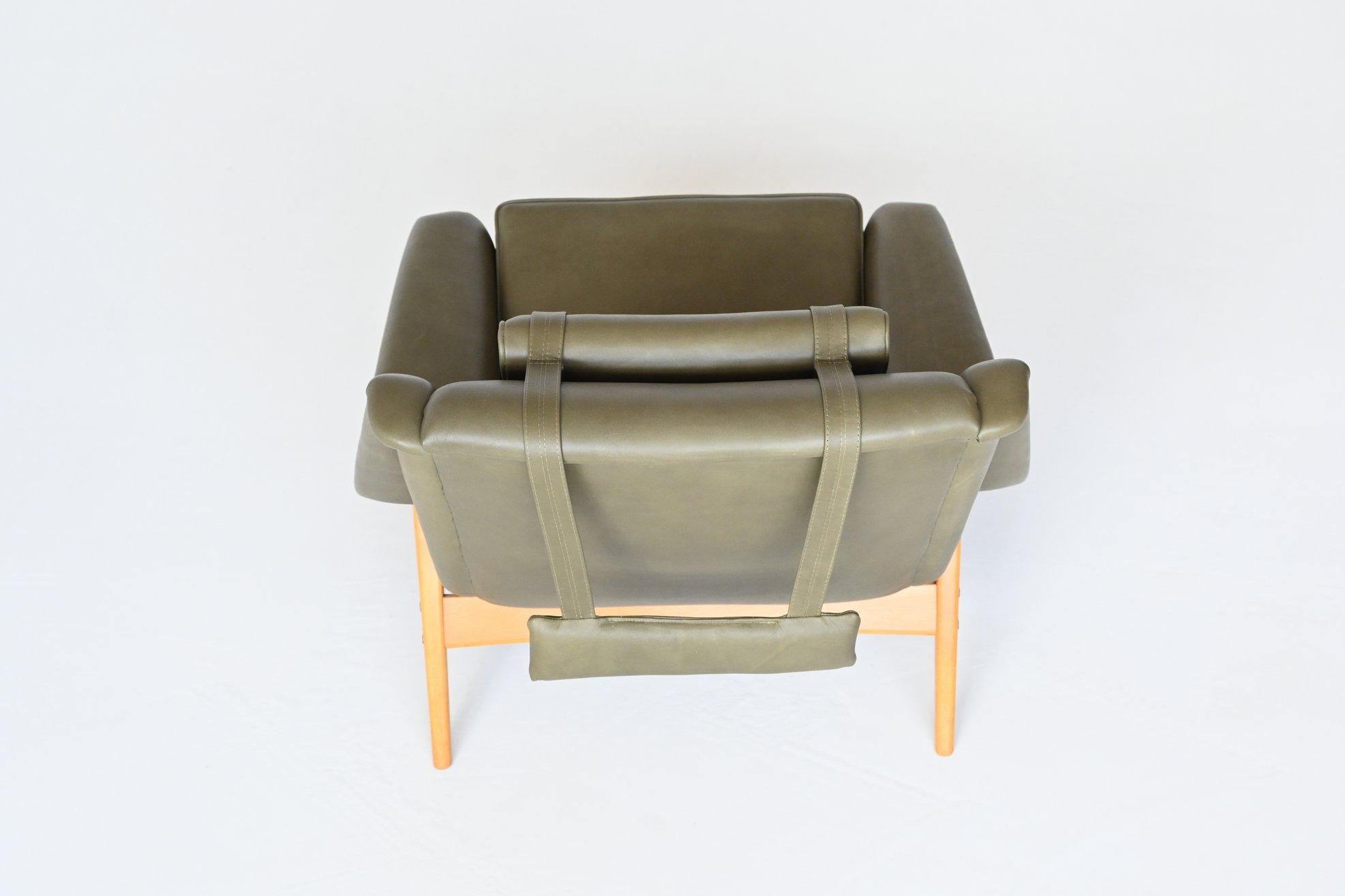 Folke Ohlsson Lounge Chair Green Leather DUX Sweden 1960 8