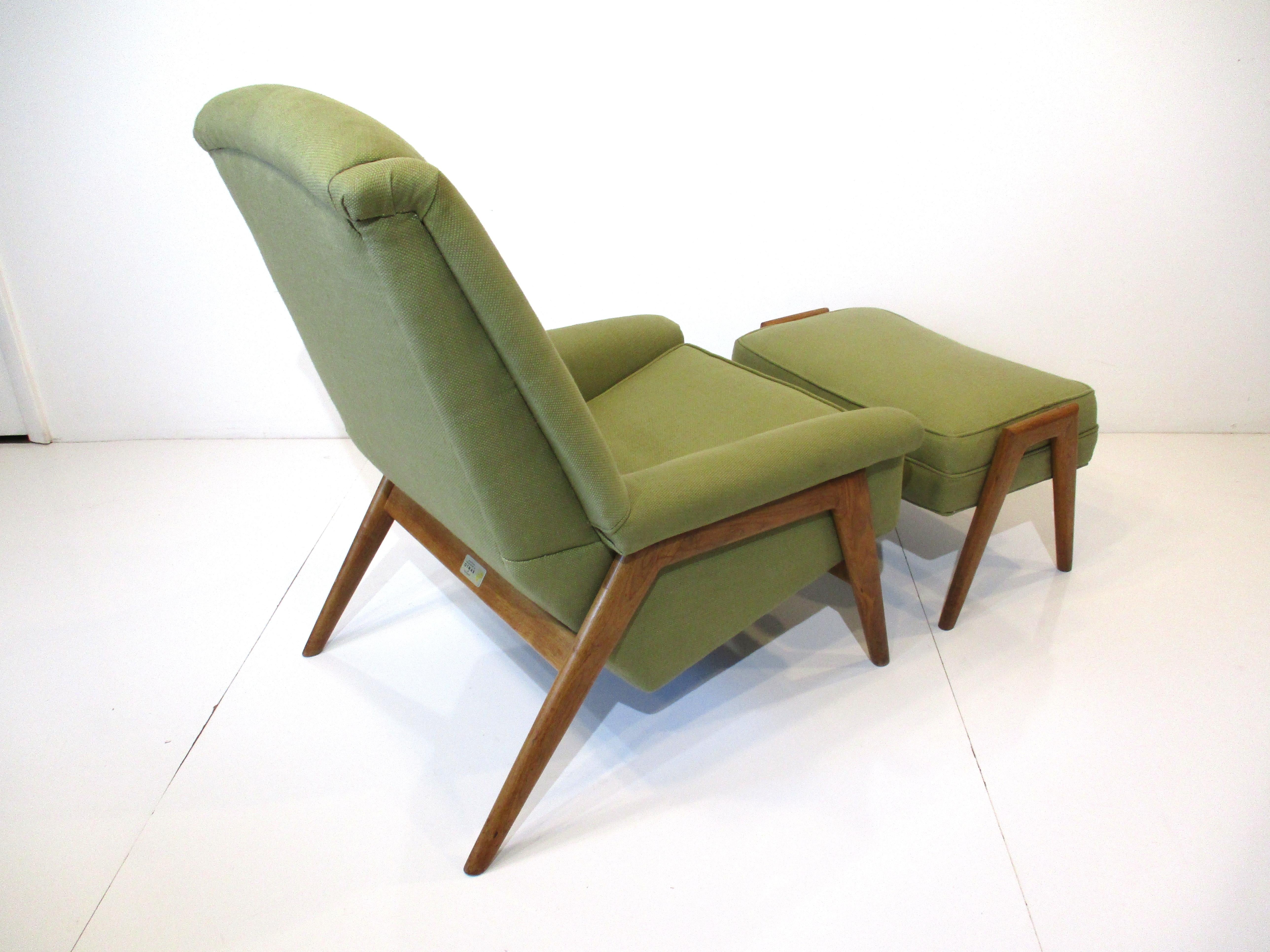 Swedish Folke Ohlsson Lounge Chair w/ Ottoman for Dux Sweden