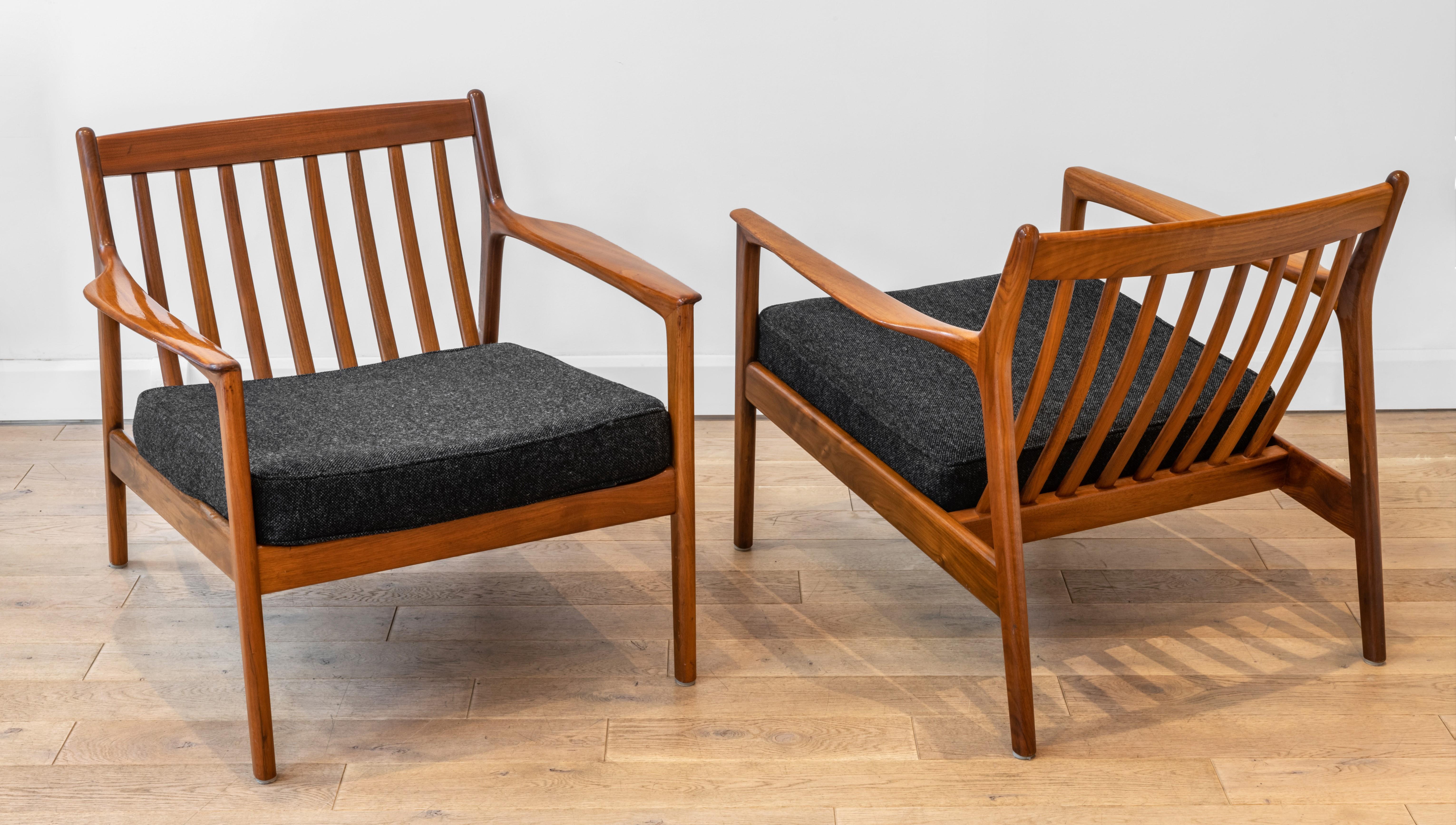 Swedish Folke Ohlsson Lounge Chairs USA 75 teak by DUX