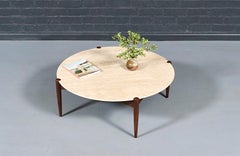 Folke Ohlsson Model 1304-T Roman Travertine Top Coffee Table for Dux