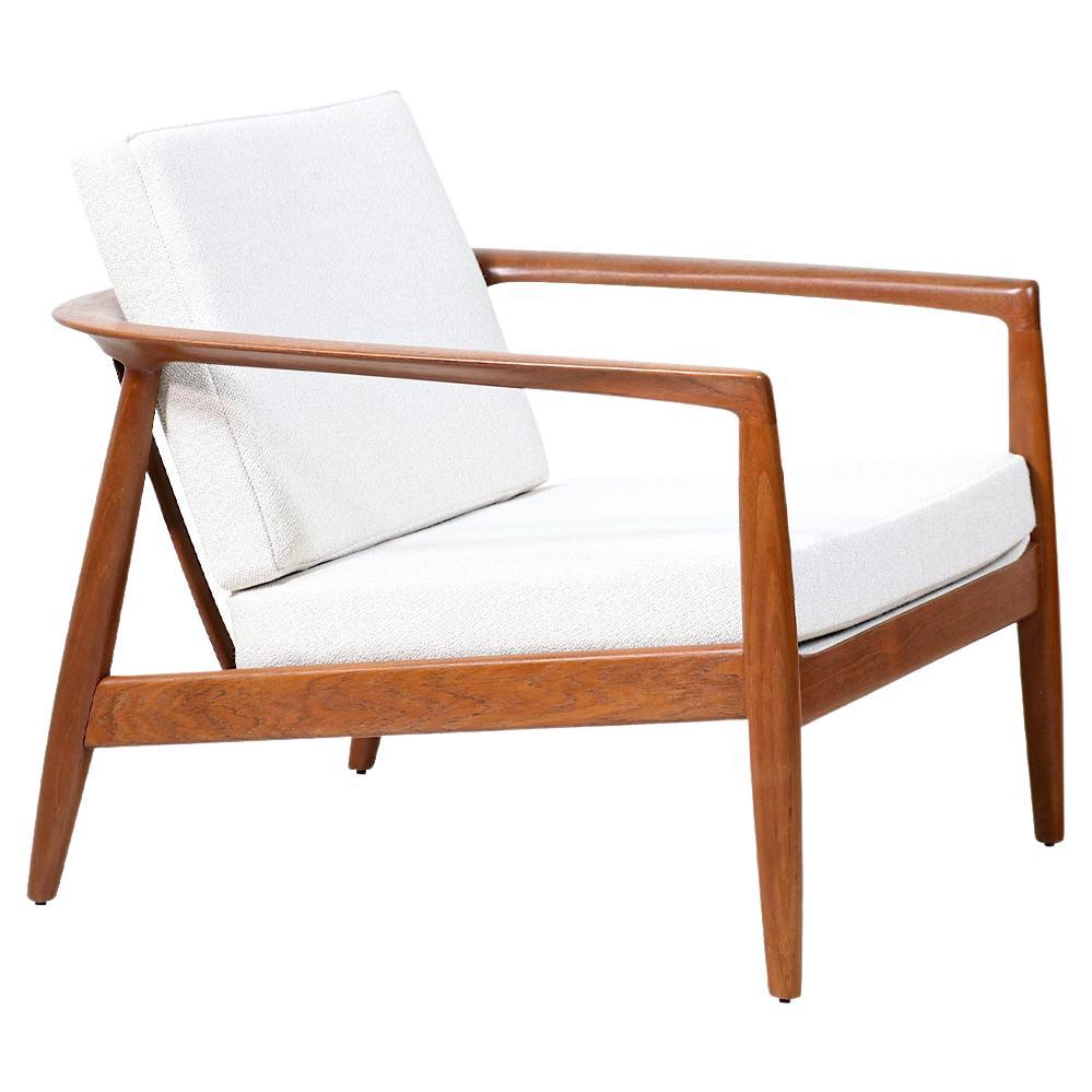 Folke Ohlsson Model 72-C Sculpted Teak Lounge Chair for Dux
