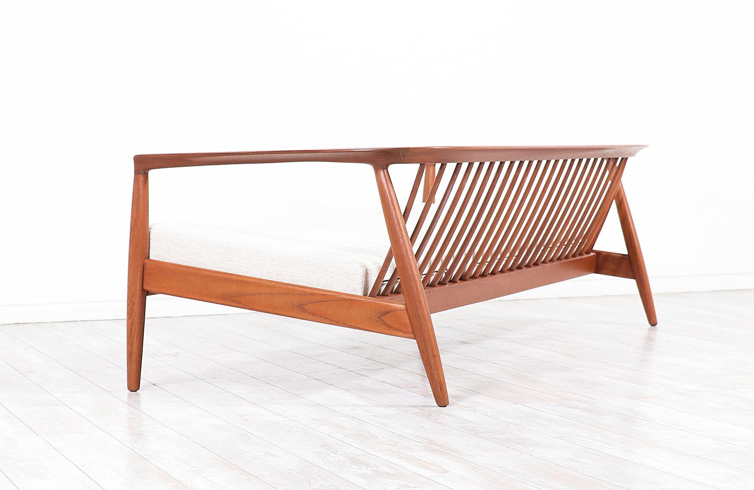 Fabric Folke Ohlsson Model 72-S Teak Sofa for DUX