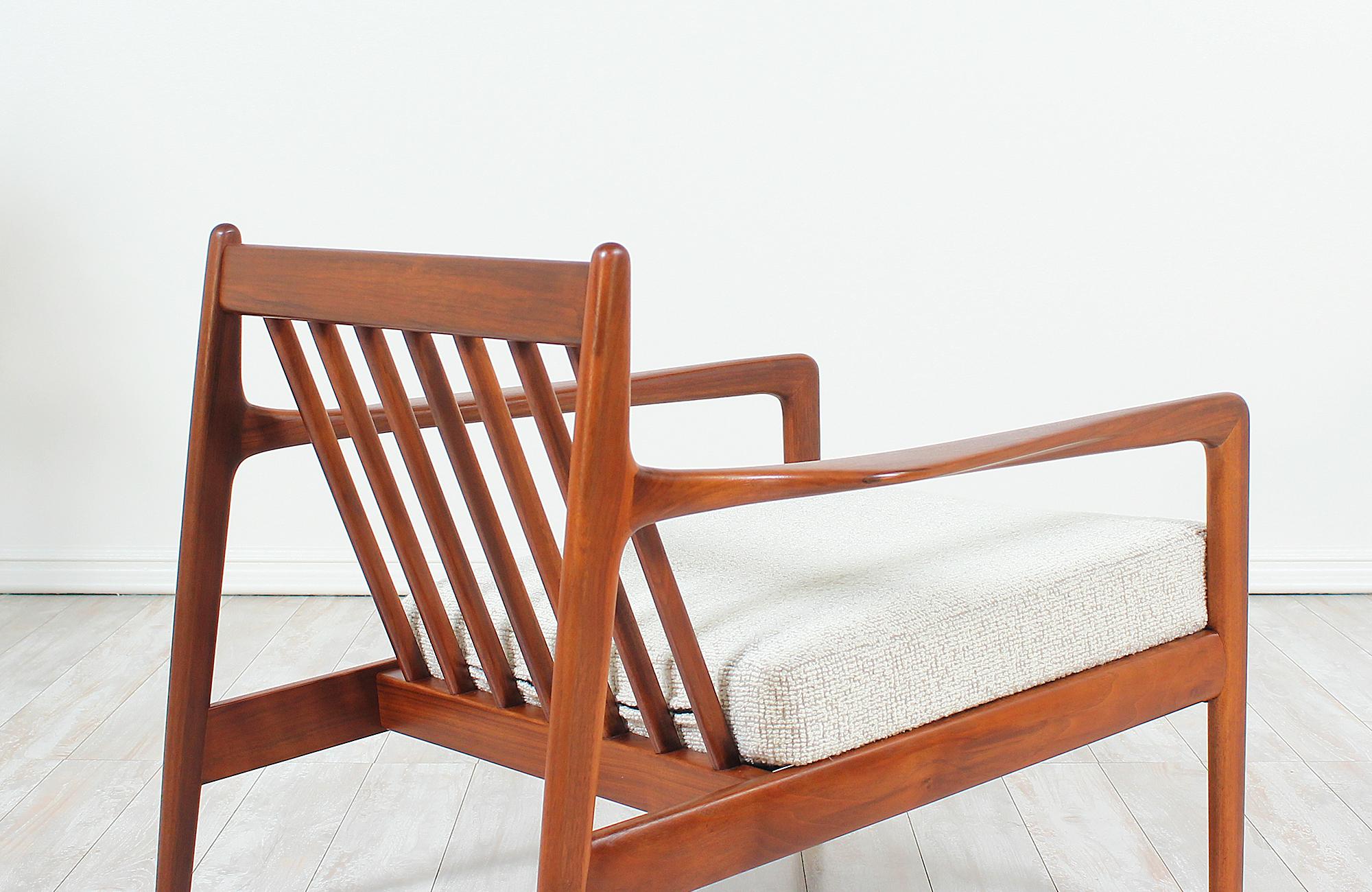 Fabric Folke Ohlsson Model 74-C Walnut Lounge Chair for DUX