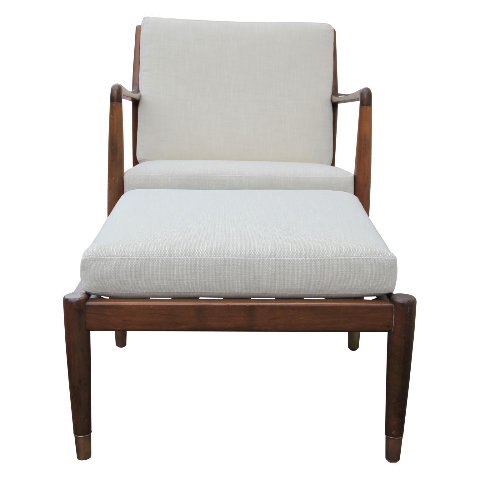 Scandinavian Modern Folke Ohlsson Model 75-C Walnut Color Danish Modern Lounge Chair for DUX