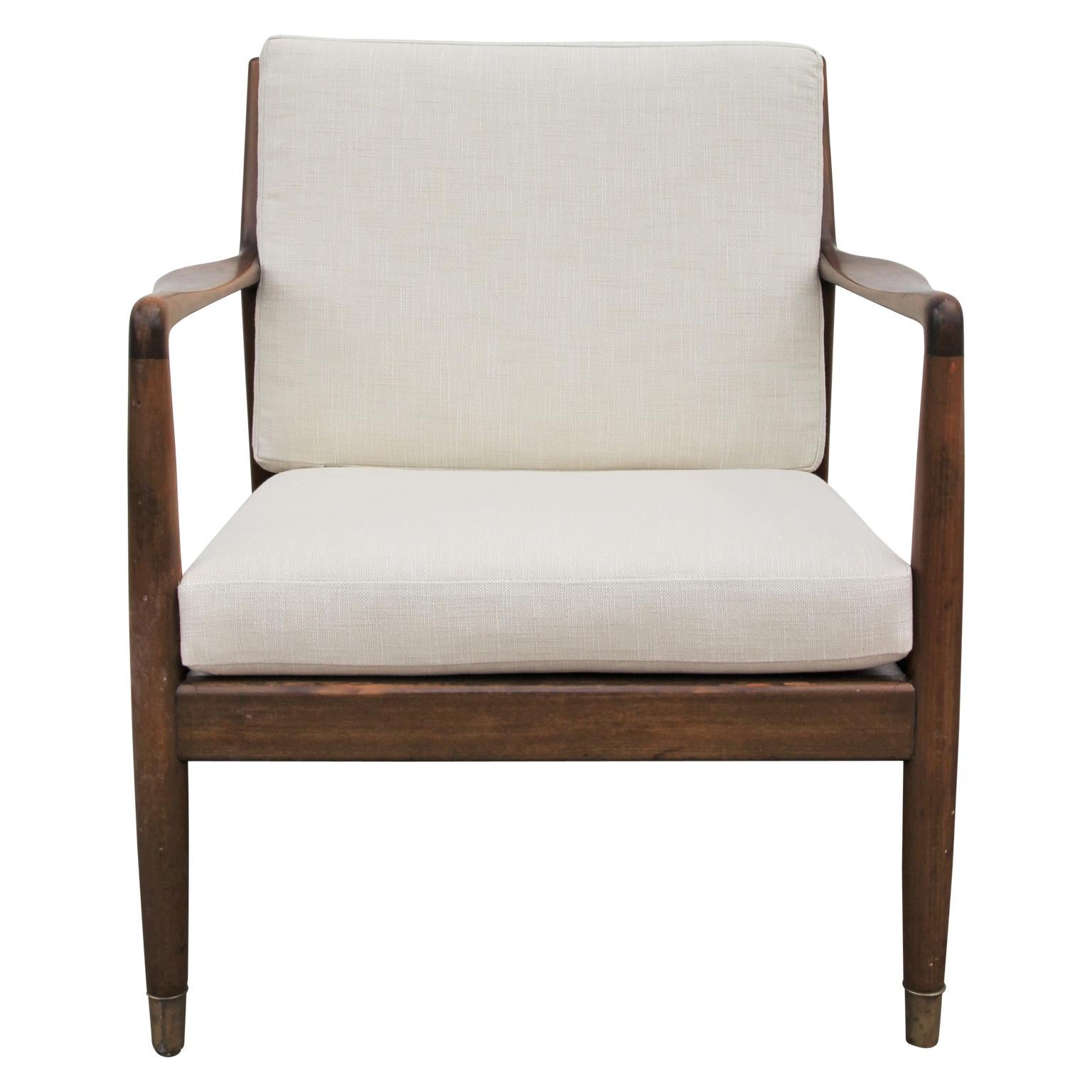 Folke Ohlsson Model 75-C Walnut Color Danish Modern Lounge Chair for DUX In Good Condition In Houston, TX