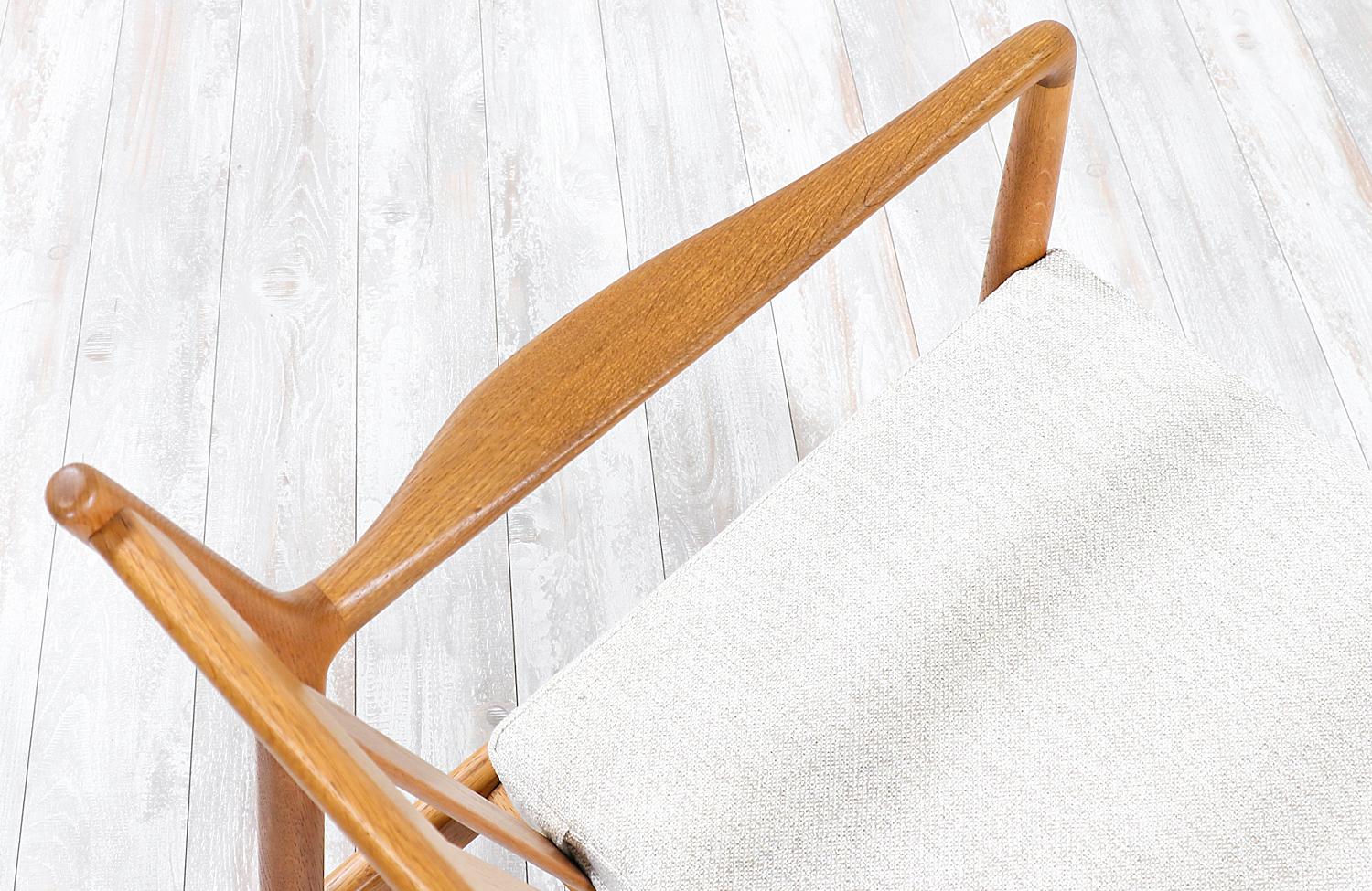 Fabric Folke Ohlsson Model USA-143 Oak Lounge Chairs for Dux