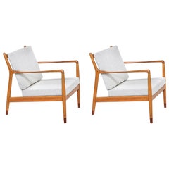 Folke Ohlsson Model USA-143 Oak Lounge Chairs for Dux