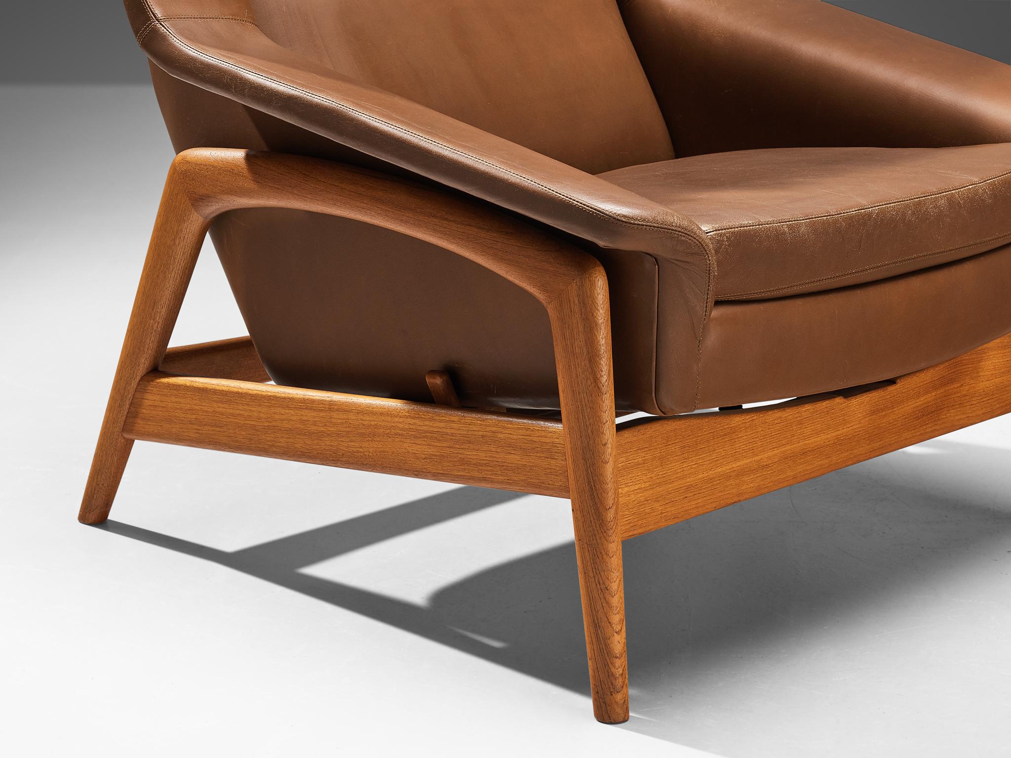 Folke Ohlsson 'Profil' Lounge Chair in Leather For Sale 2