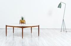 Folke Ohlsson Round Marble and Walnut Coffee Table for DUX