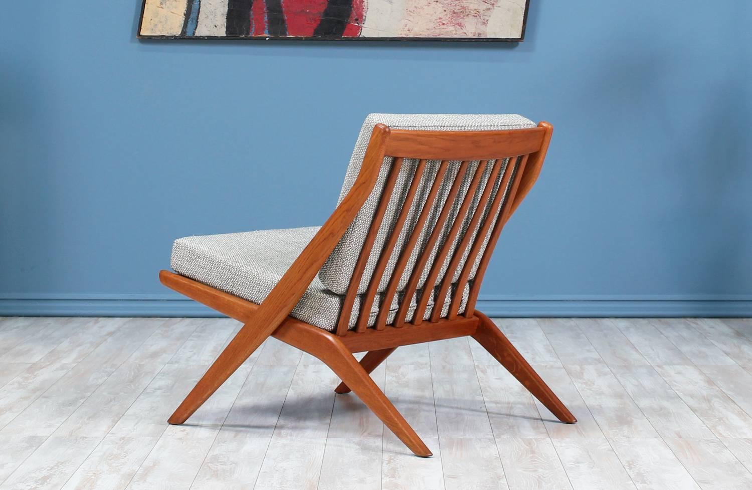 Swedish Folke Ohlsson “Scissor” Teak Lounge Chair for DUX